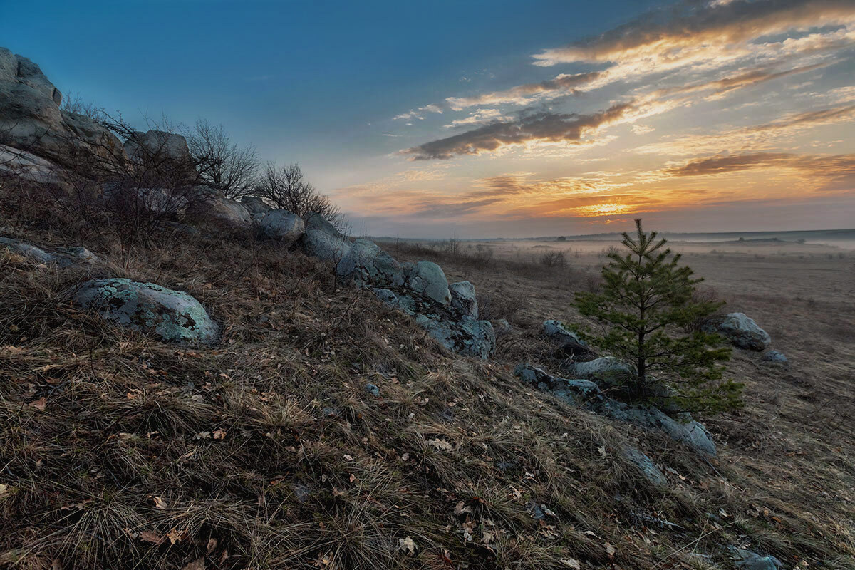 Morning on the Blue Rocks - My, Rostov region, Steppe, Landscape