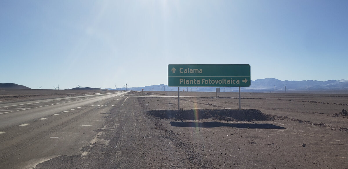 Calama is a mining town in Chile. The start of the 1,600 km Atacama Desert route - My, Solo travel, Travels, Bike trip, South America, A bike, Chile, Copper, Solar Power Plant, Wind power, Bike ride, Andes, Cyclist, Mountain tourism, Cycling, Privacy, Loneliness, Longpost, The photo