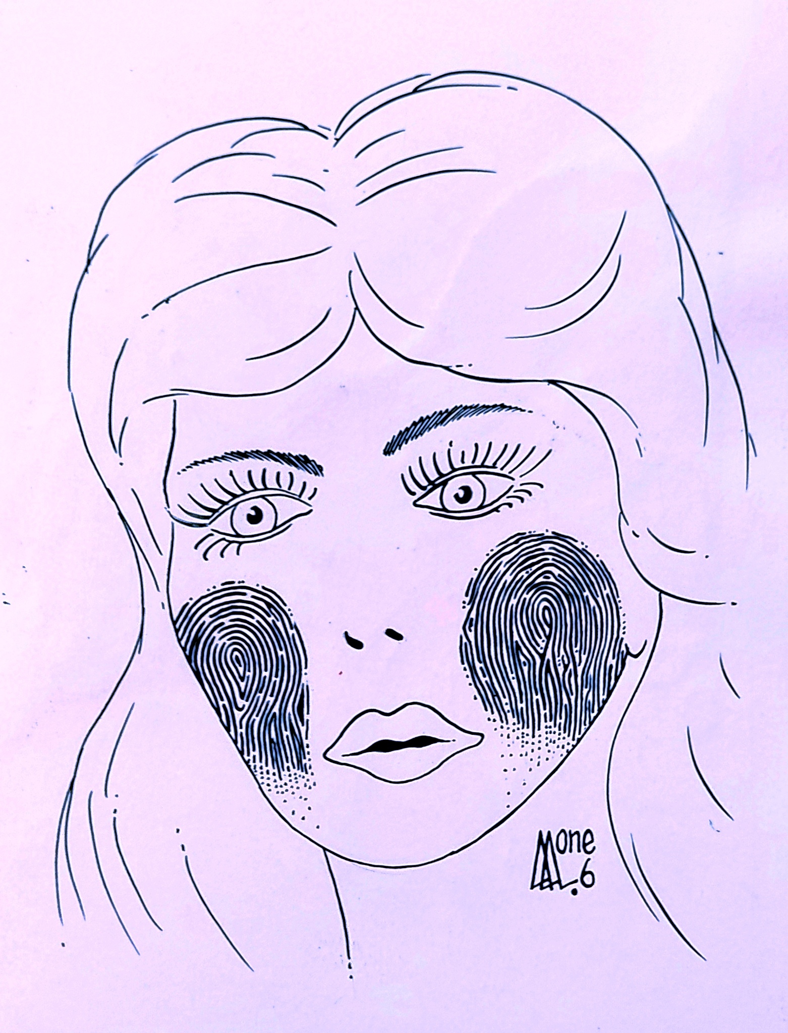 Blush - My, Blush, Seal, Girls, Reflection, Art, Drawing, Sarcasm, Humor, Imprint, Caricature, Face, No face, Sight, Eyes, Artist, Crime, Person, Fate