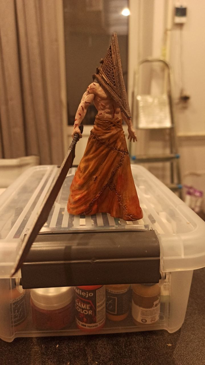 Pyramid Head Figurine - My, Painting, 3D печать, Painting miniatures, 3D printer, Longpost, Silent Hill, Pyramid head, Figurines