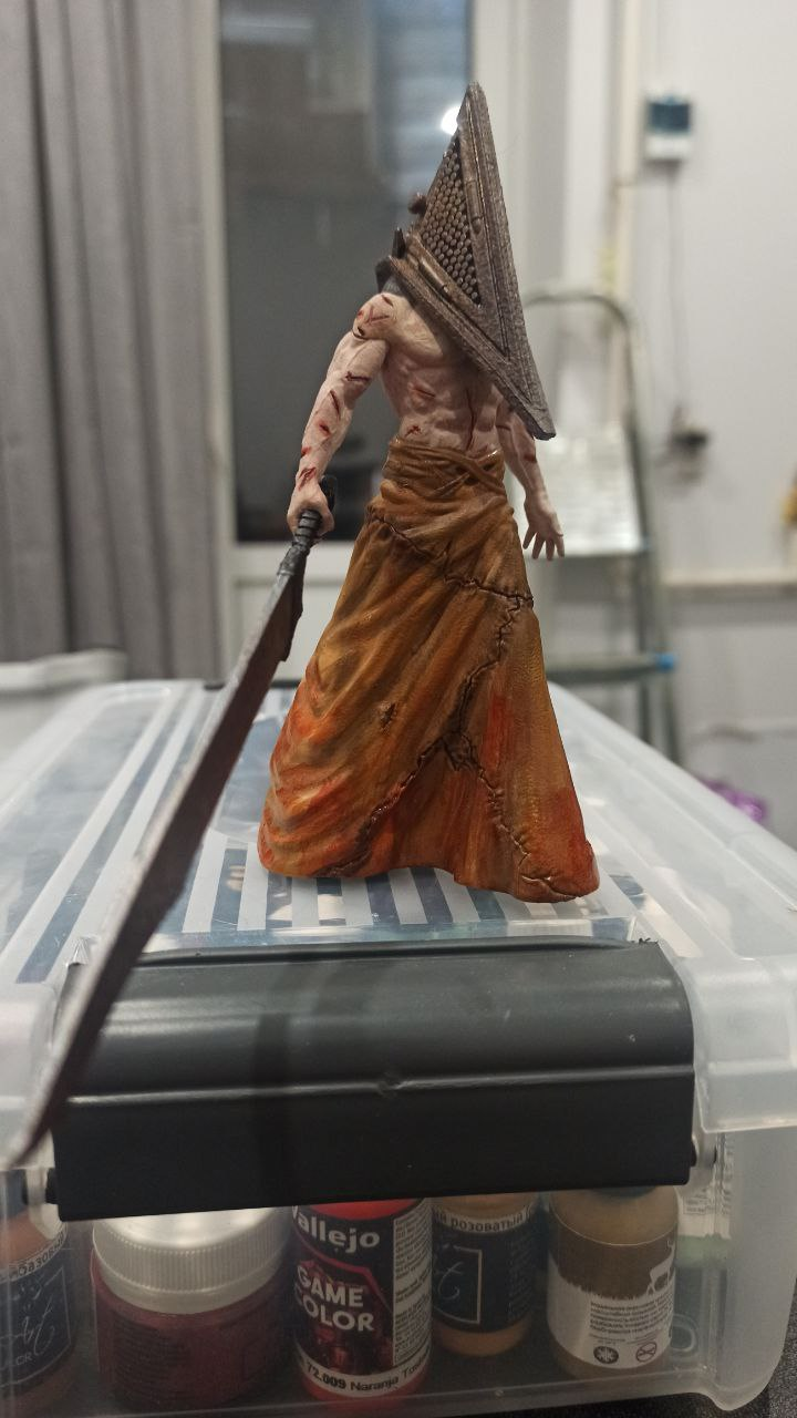 Pyramid Head Figurine - My, Painting, 3D печать, Painting miniatures, 3D printer, Longpost, Silent Hill, Pyramid head, Figurines