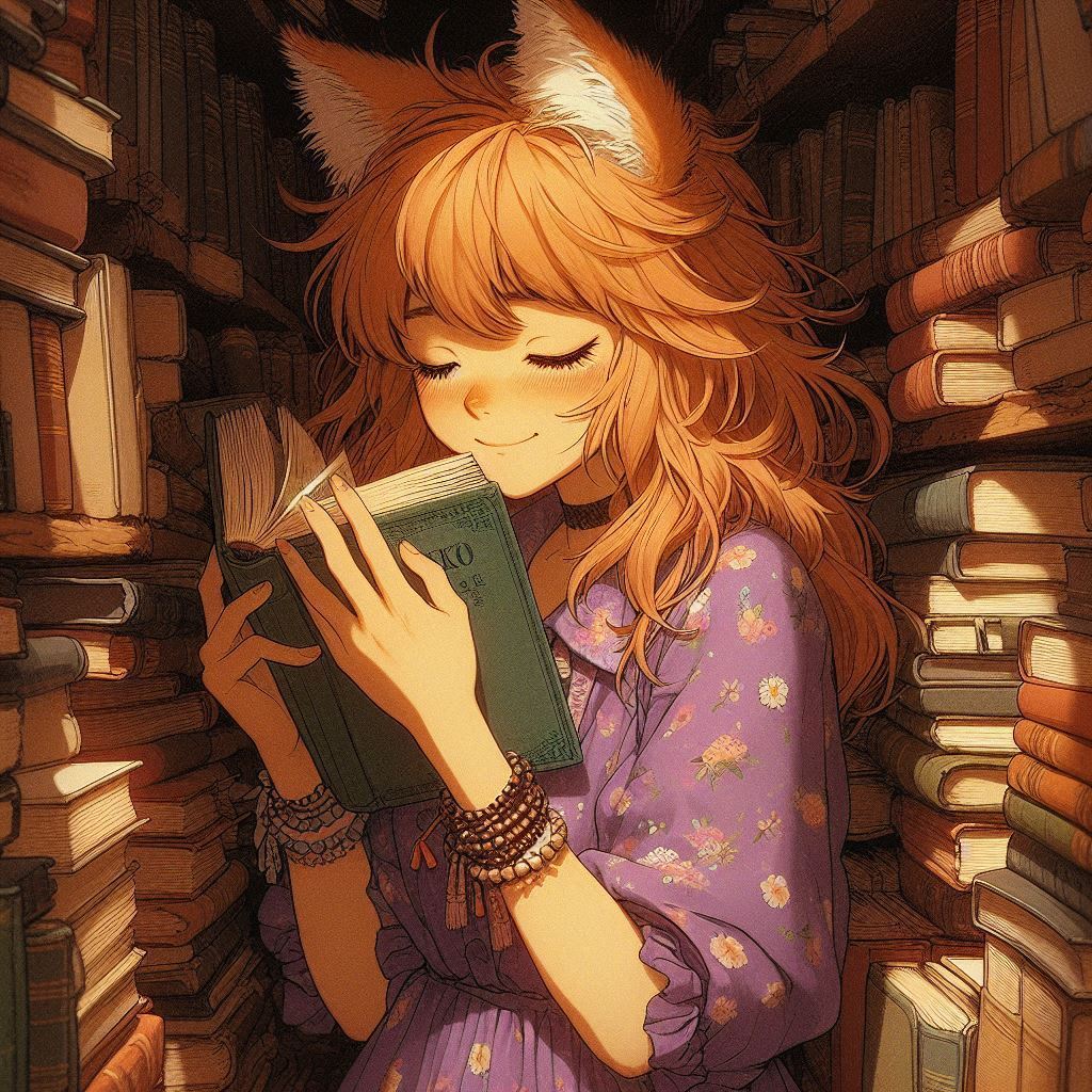 Temptations you can't resist - My, Neural network art, Art, Anime art, Нейронные сети, Girls, Anime, Original character, Kitsune, Animal ears, Tail, Redheads, Freckles, Ginger & White, Longpost