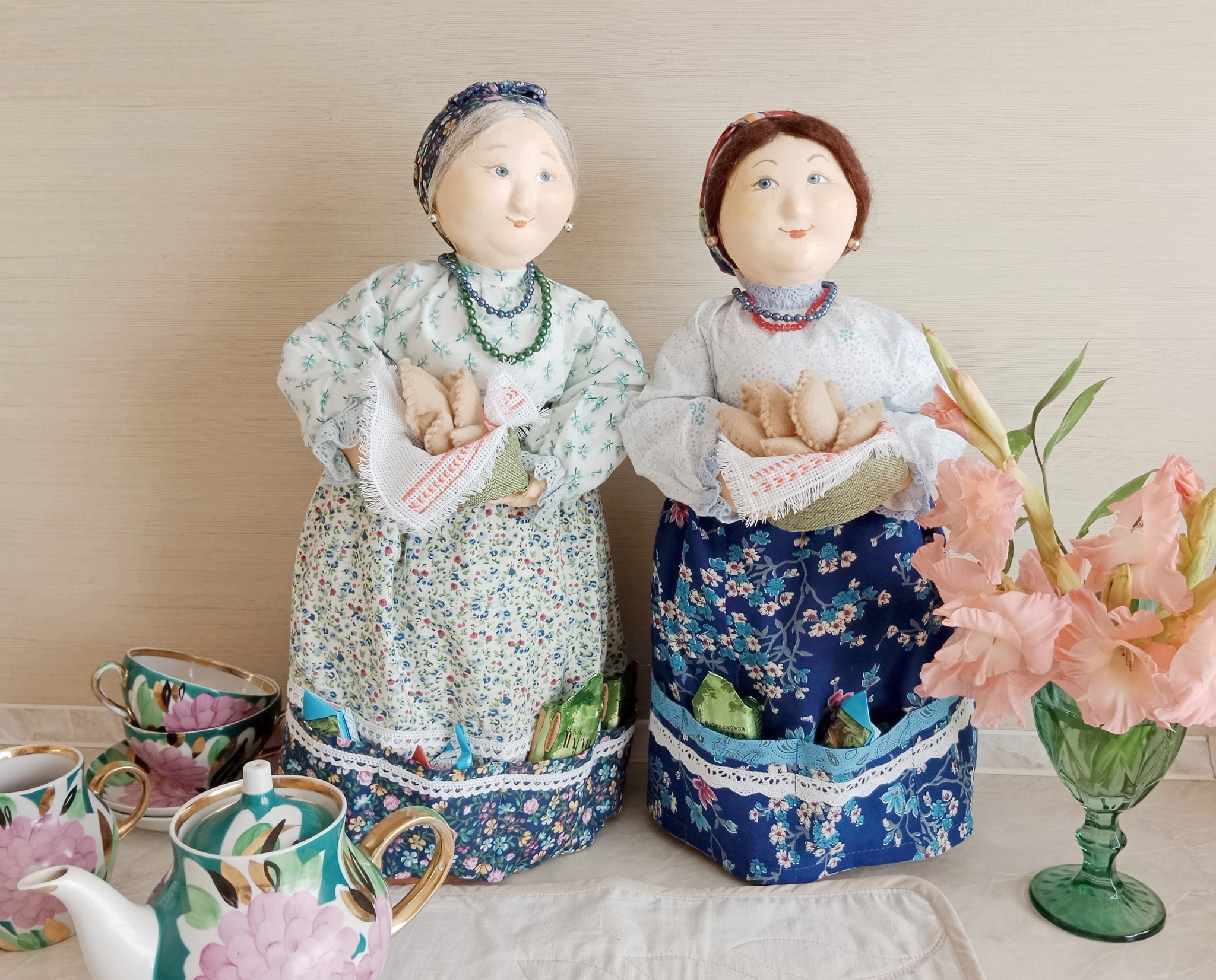 Granny dolls - My, Needlework without process, Doll, Presents, Cosiness, Tea, Longpost