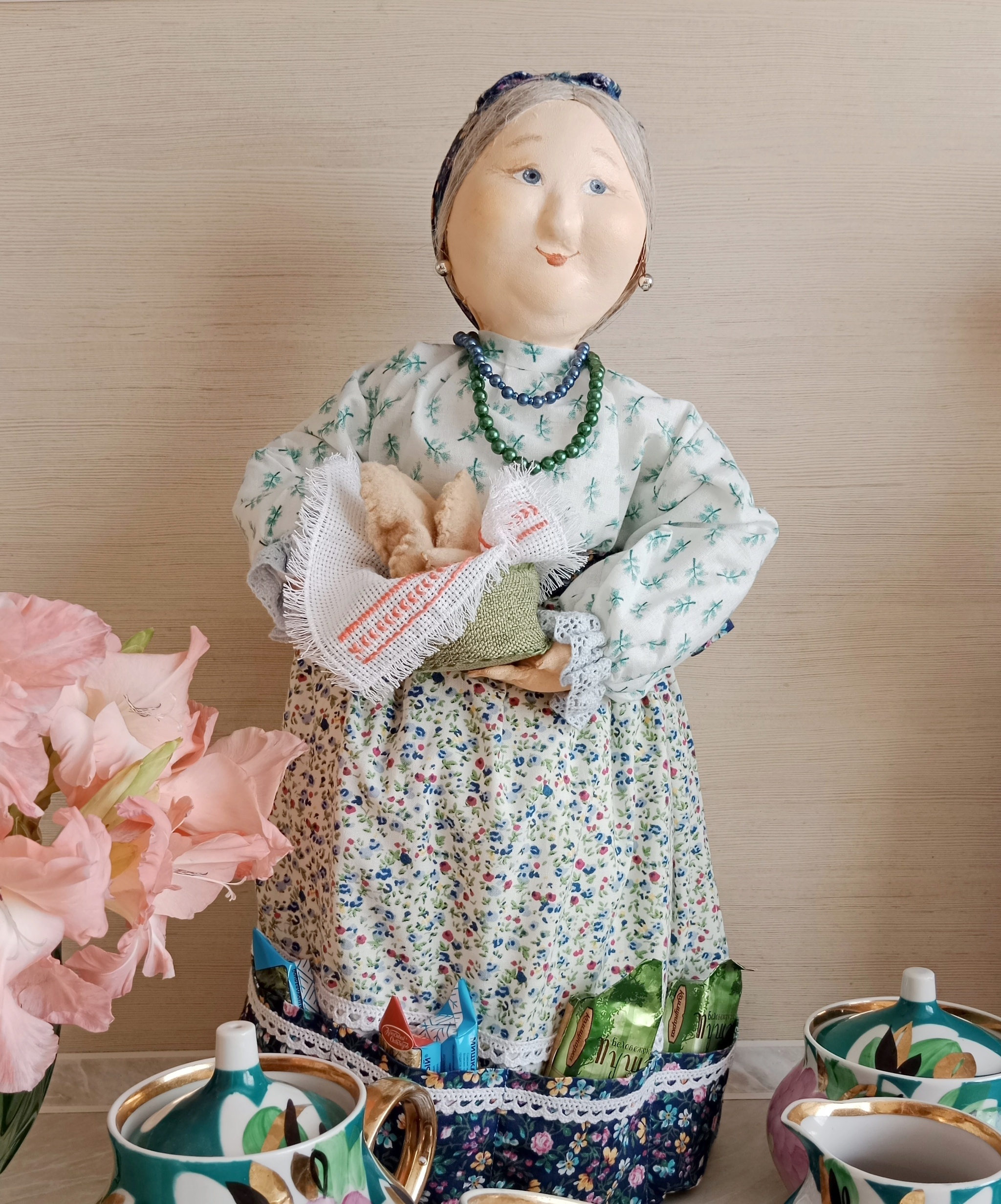 Granny dolls - My, Needlework without process, Doll, Presents, Cosiness, Tea, Longpost