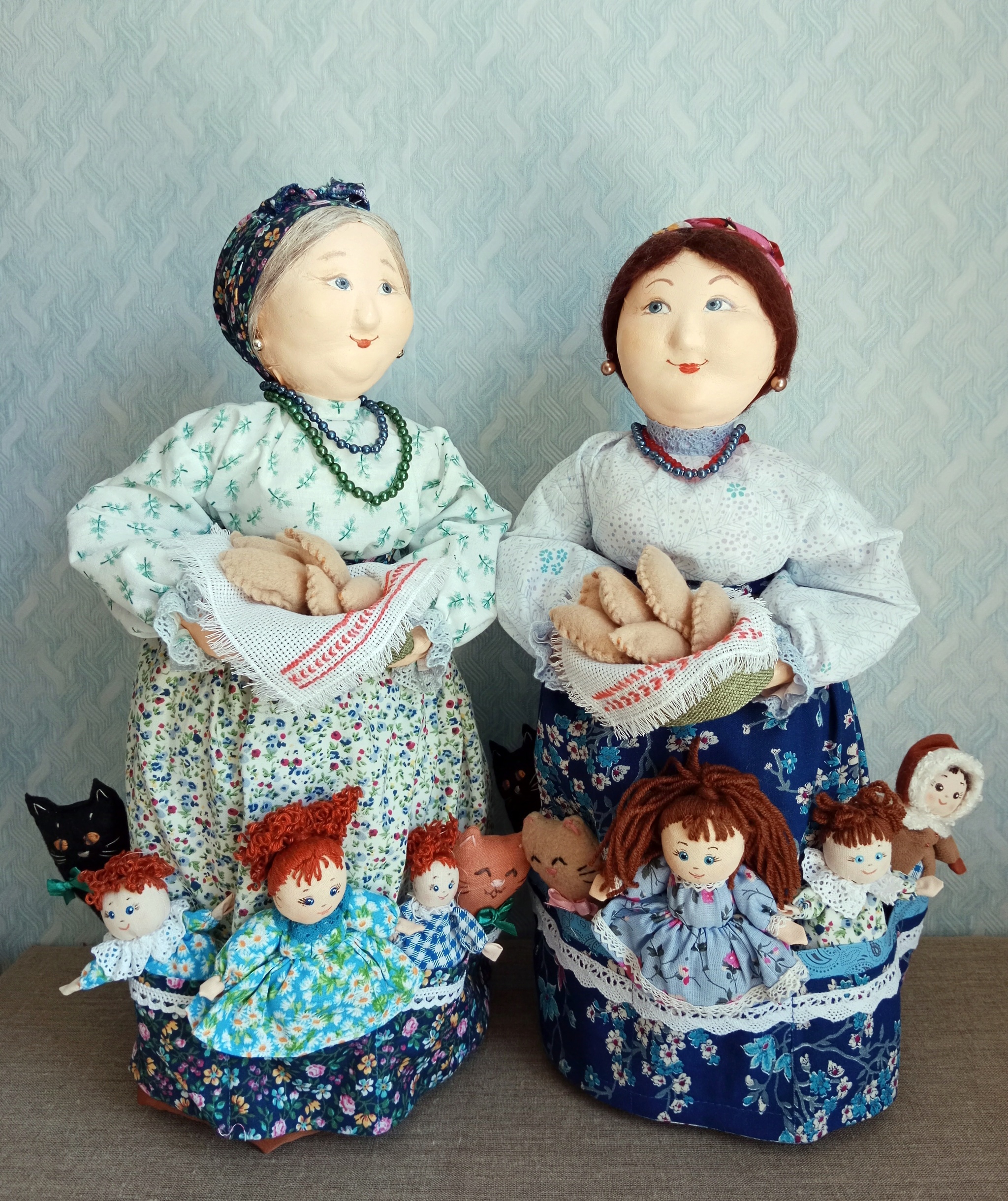 Granny dolls - My, Needlework without process, Doll, Presents, Cosiness, Tea, Longpost