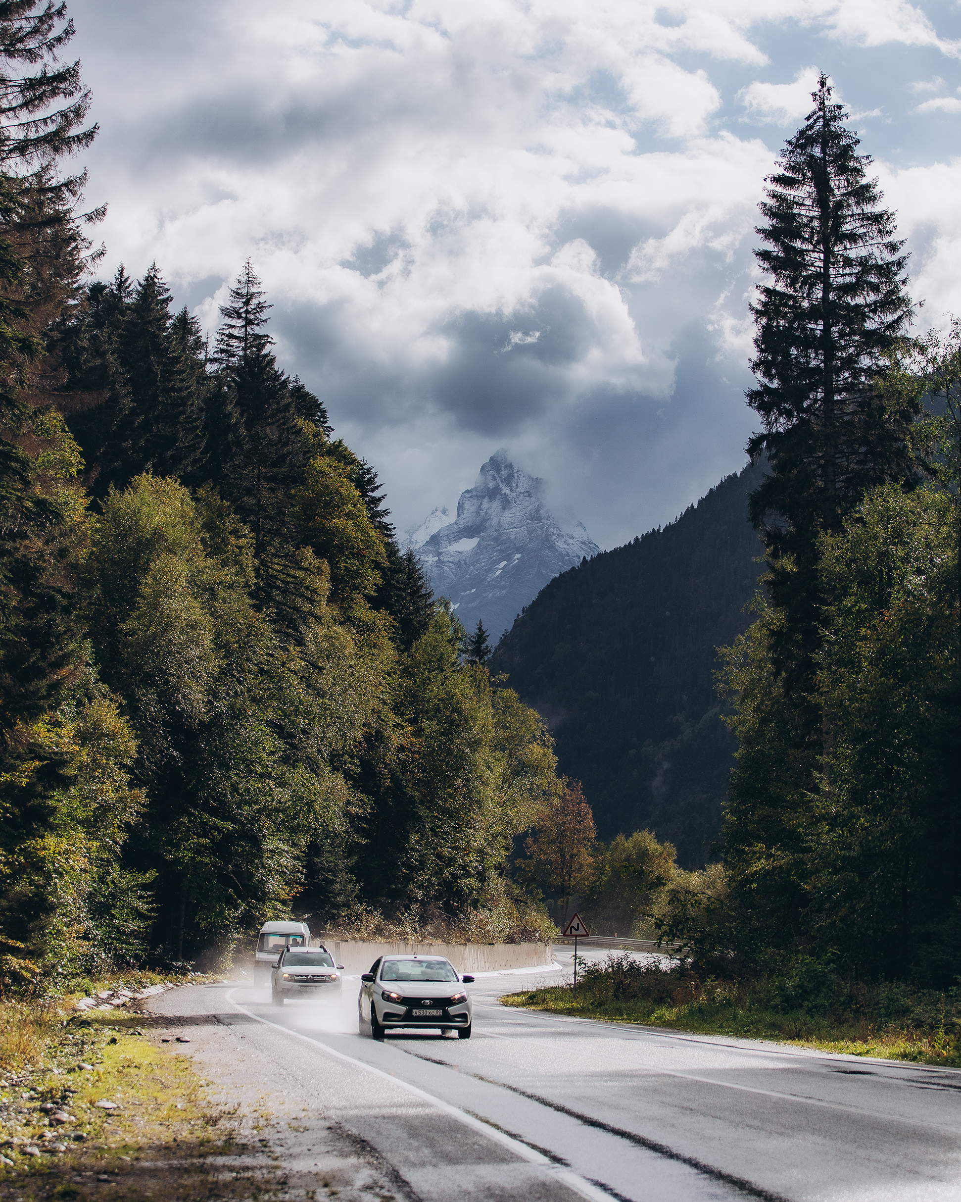 Road to Dombay - My, The mountains, Dombay, Karachay-Cherkessia, The photo, Autumn