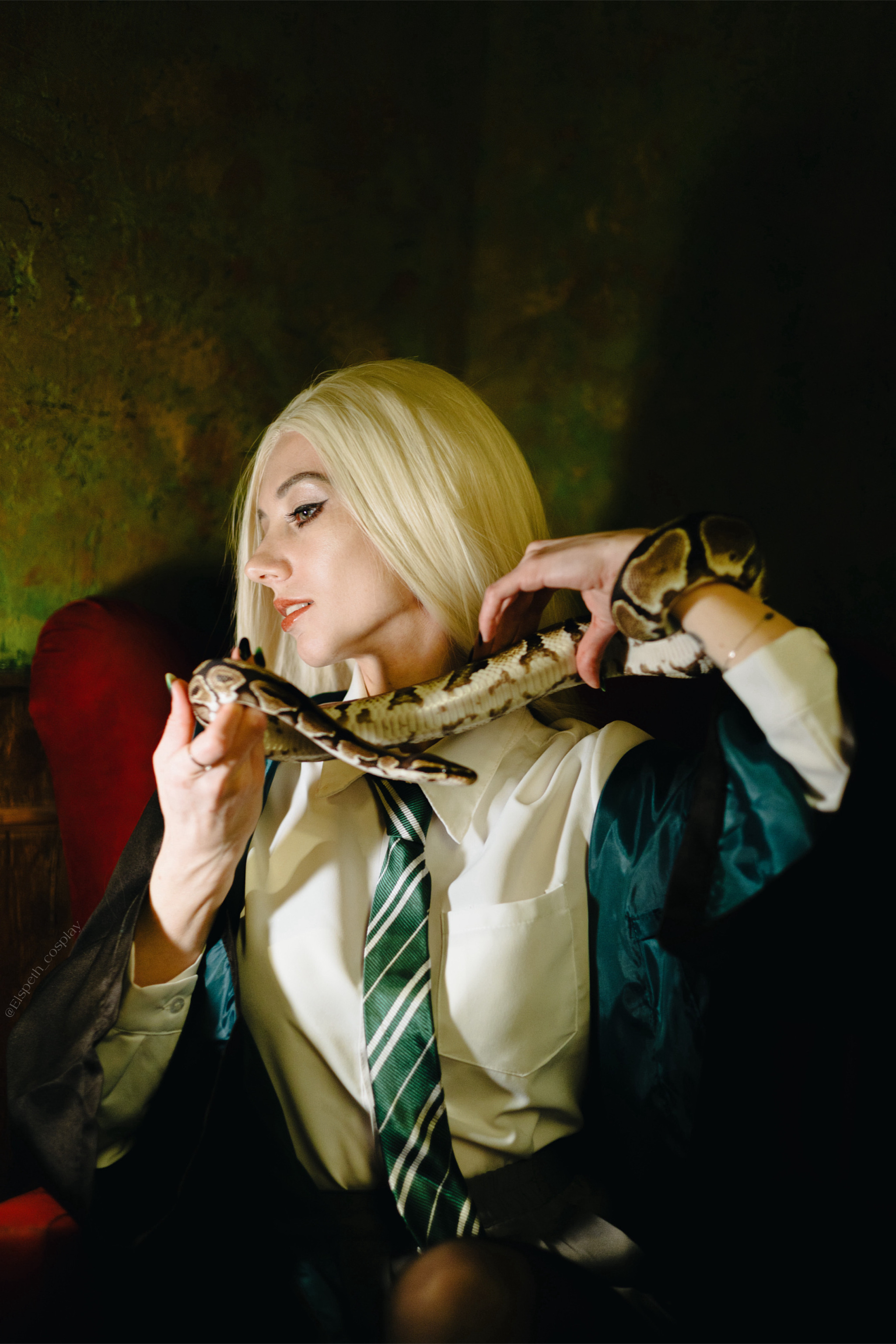 Slytherin student cosplay - My, Cosplay, Harry Potter, Slytherin, Snake, Longpost, The photo