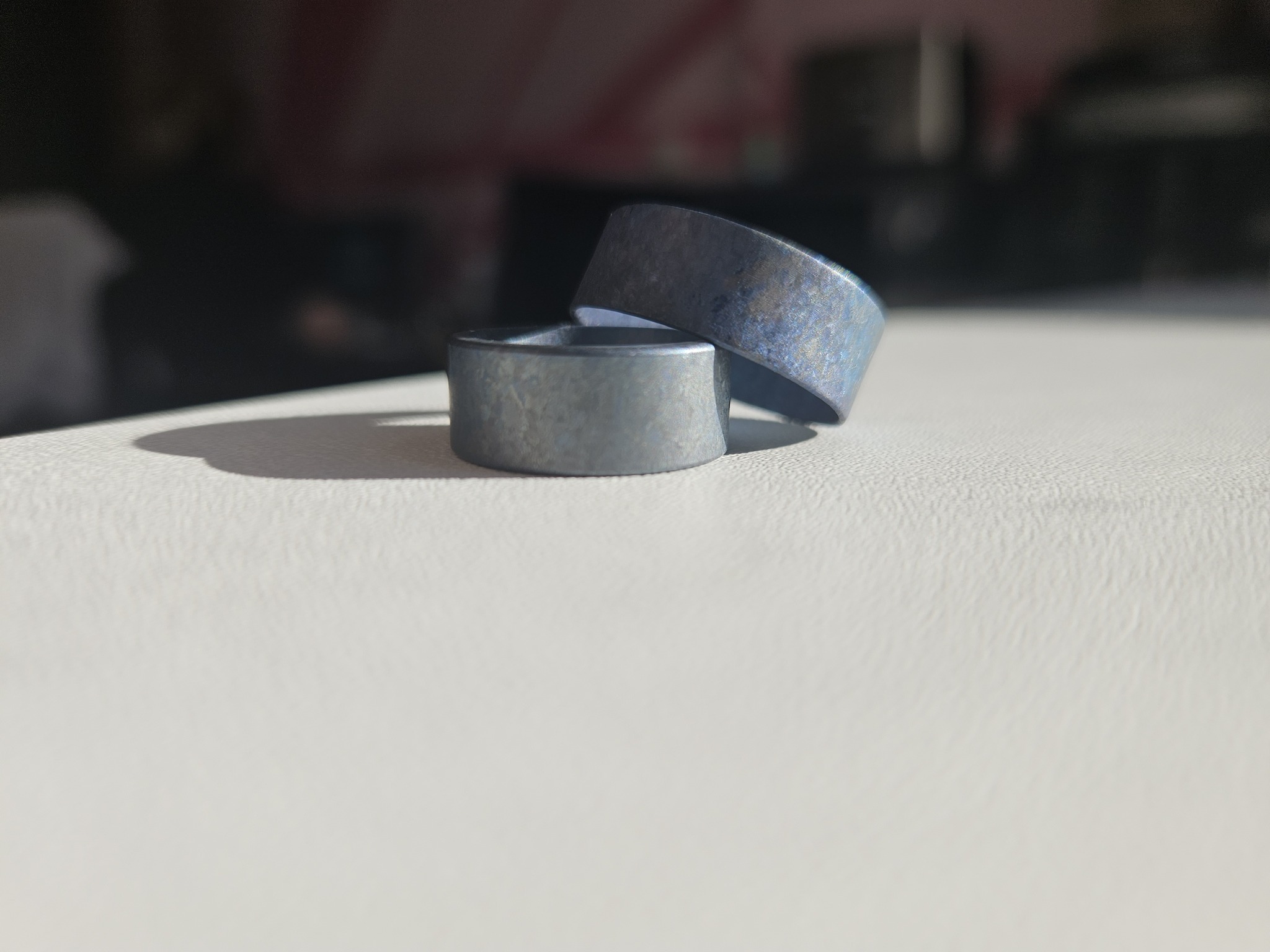 Made myself wedding rings out of titanium - My, Ring, Titanium, Metalworking, Longpost, Needlework with process