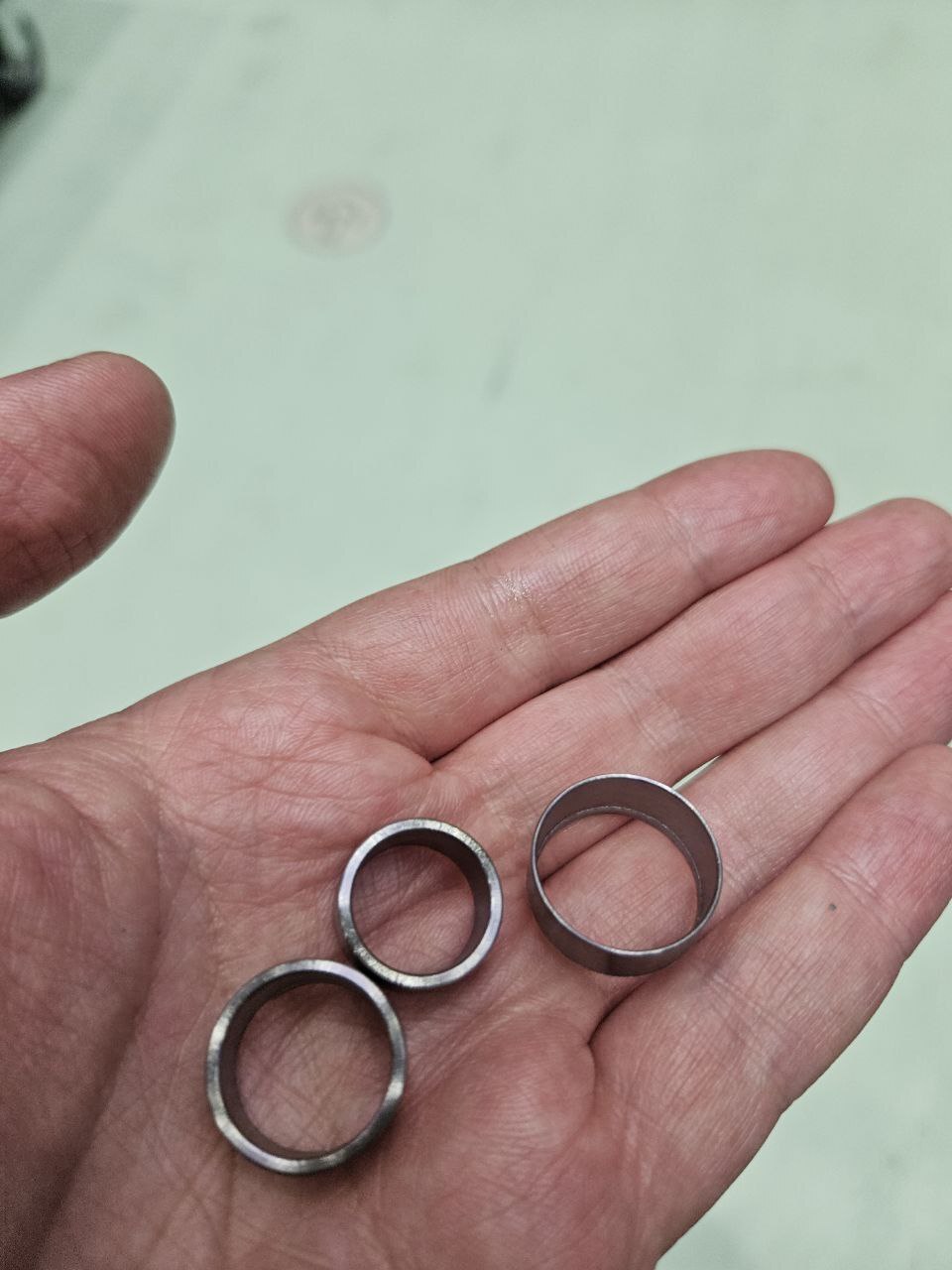 Made myself wedding rings out of titanium - My, Ring, Titanium, Metalworking, Longpost, Needlework with process