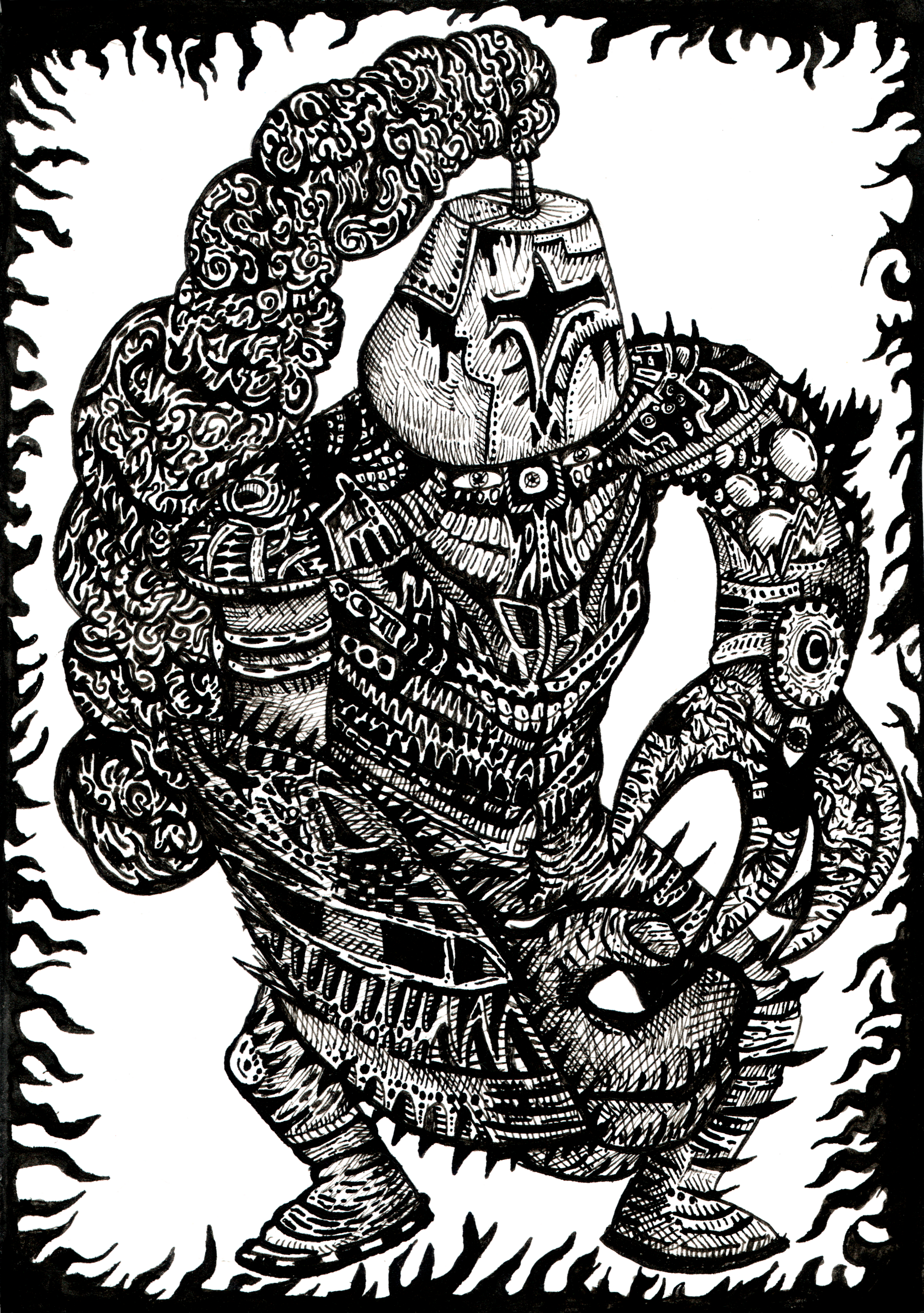 Knight - My, Art, Drawing, Illustrations, Doodle, Monster, Knights, Longpost