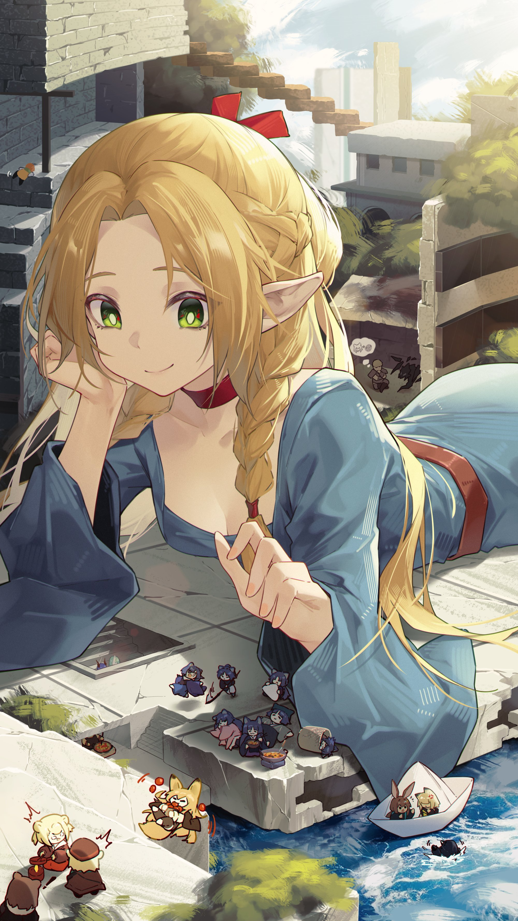 Marcil - Giantess, Anime art, Marcille Donato, Arknights, Dungeon Meshi, Crossover