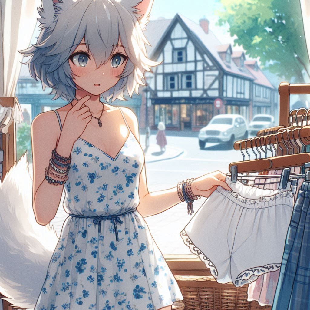 Temptations you can't resist - My, Neural network art, Art, Anime art, Нейронные сети, Girls, Anime, Original character, Kitsune, Animal ears, Tail, Redheads, Freckles, Ginger & White, Longpost