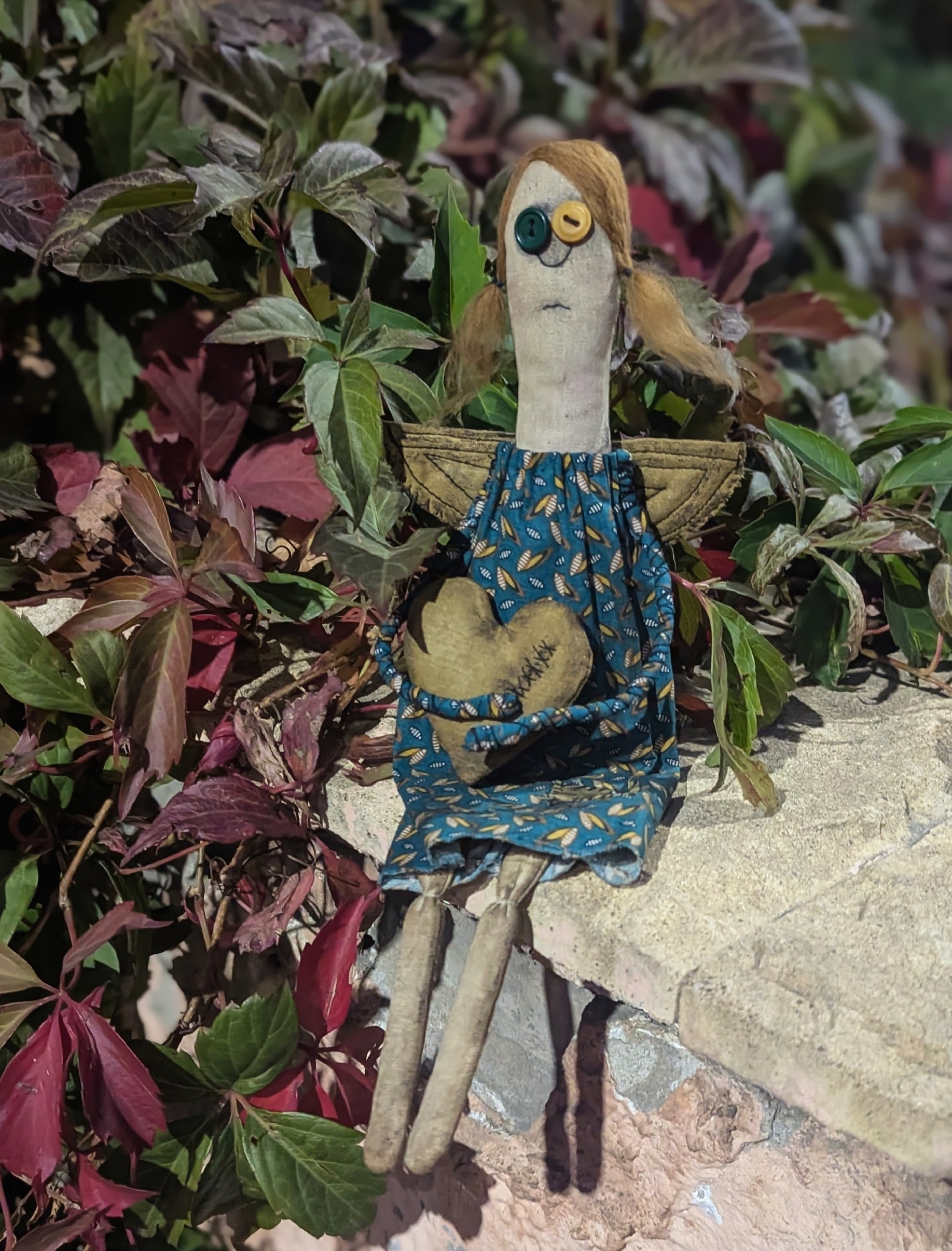 Linden - My, Primitive toy, Creation, Needlework without process, Interior doll