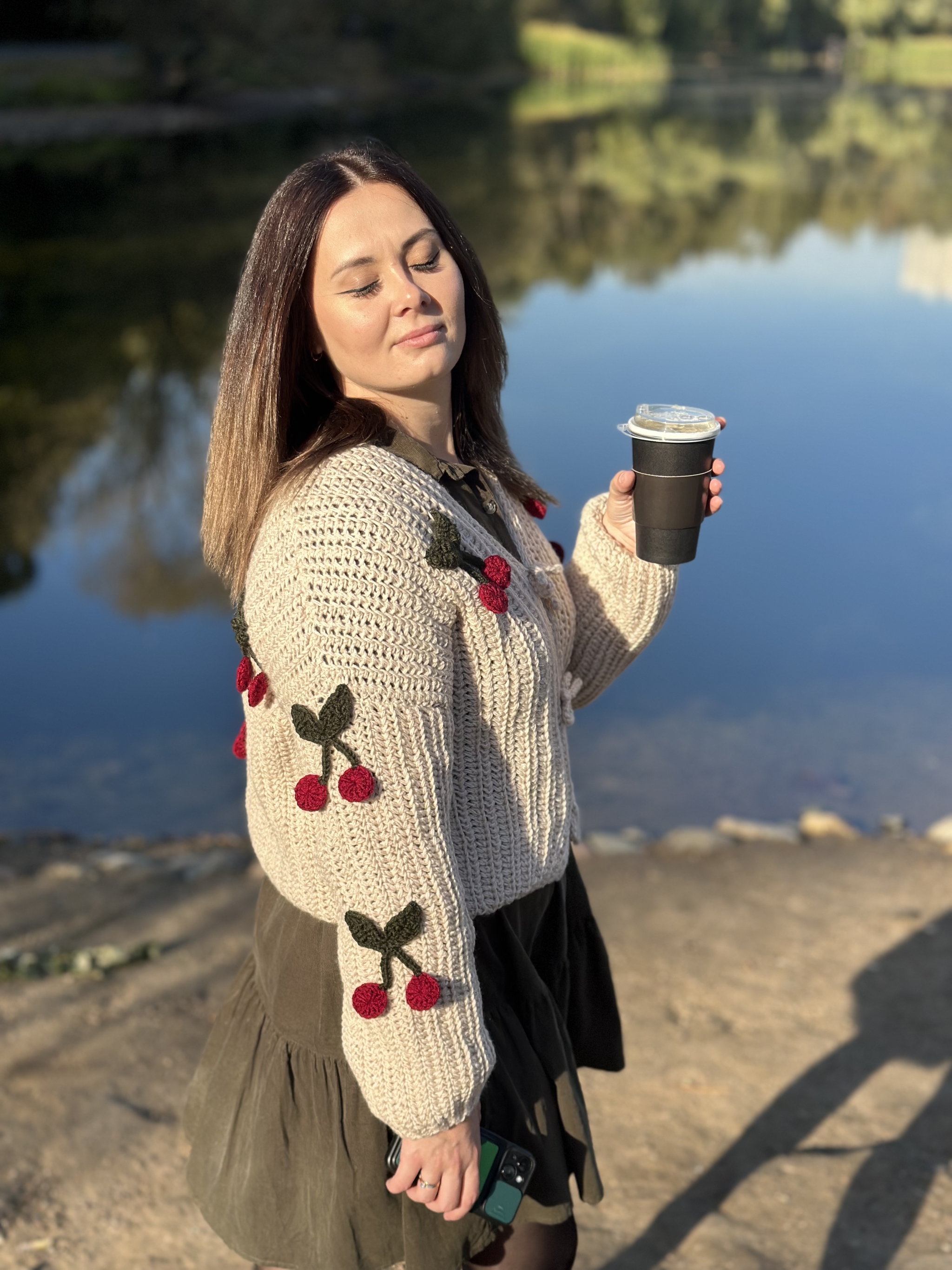 Cardigan with cherries - My, Crochet, Hobby, Cardigan, Handmade, Needlework without process, The photo, Longpost