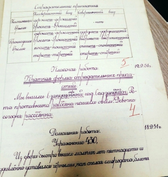 Почерк ученика 5 класса Вити Меньшикова. 1951 год - СССР, Сделано в СССР, Картинка с текстом, Почерк, Индивидуальный дизайн