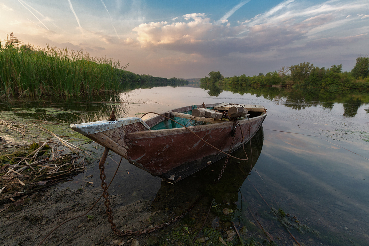 Take mooring lines - My, A boat, River, Seversky Donets, Rostov region