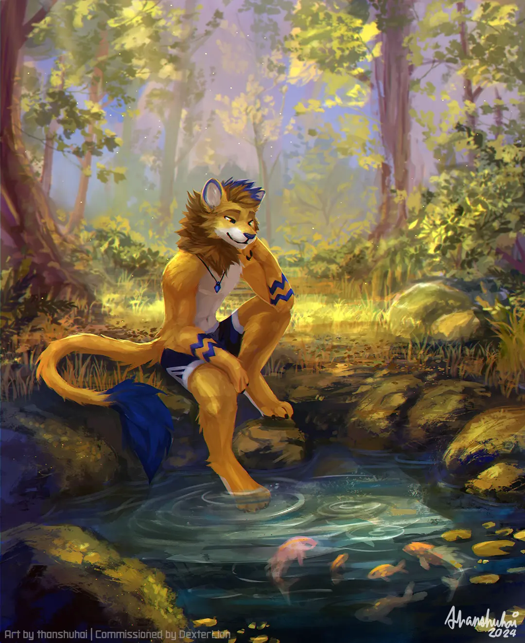 Serenity - Furry, Anthro, Thanshuhai, Furry lion, Privacy, Forest