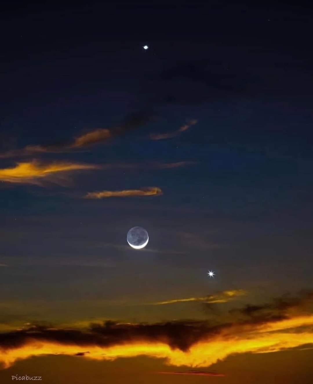 Moon, Venus and Jupiter - The photo, moon, Venus, Jupiter