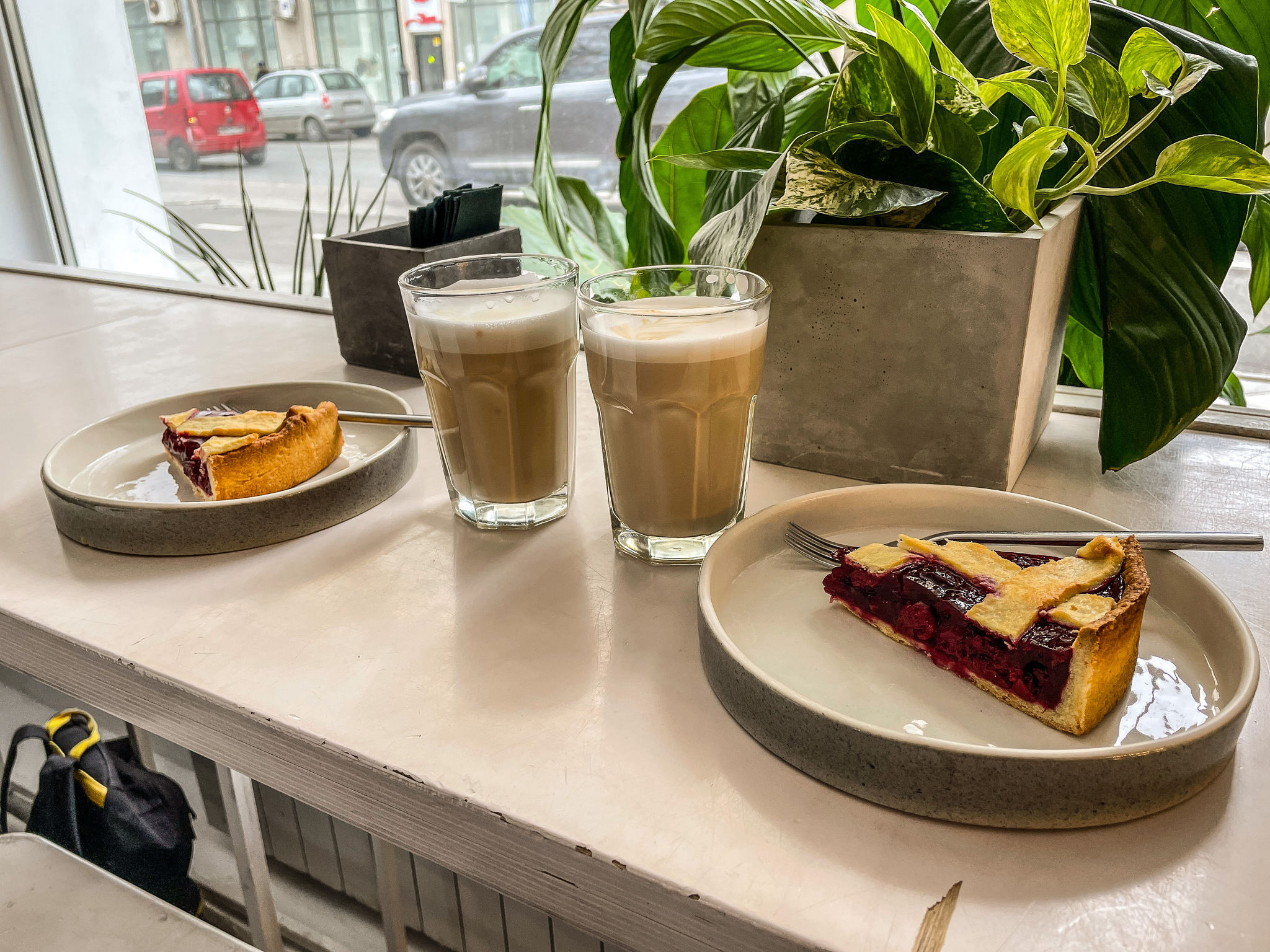 Sharing My Soul (coffee shop) - My, The photo, Coffee, Pie, cherry pie