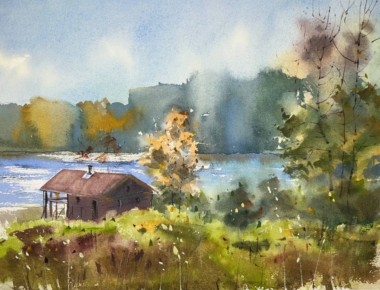 Watercolor. Plein air in Karelia - My, Watercolor, Graphics, Landscape, Painting, Art