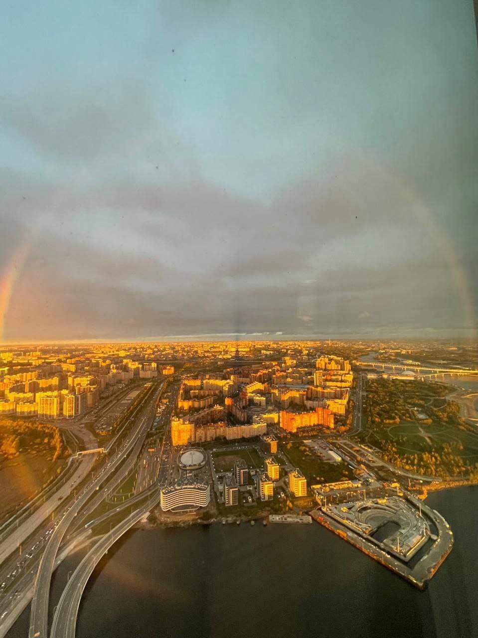 Round rainbow - Lakhta Center, Skyscraper, Rainbow, Video, Longpost