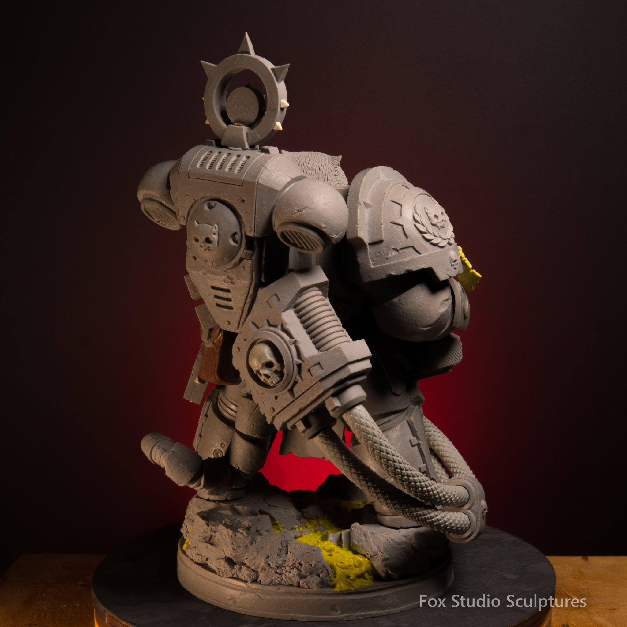 Warhammer SpaceCat brother Peach, super mega ultra melta - My, Warhammer, Warhammer 40k, Лепка, cat, Sculpture, Figurines, Kittens, Adeptus Astartes, Warhammer 30k, Longpost