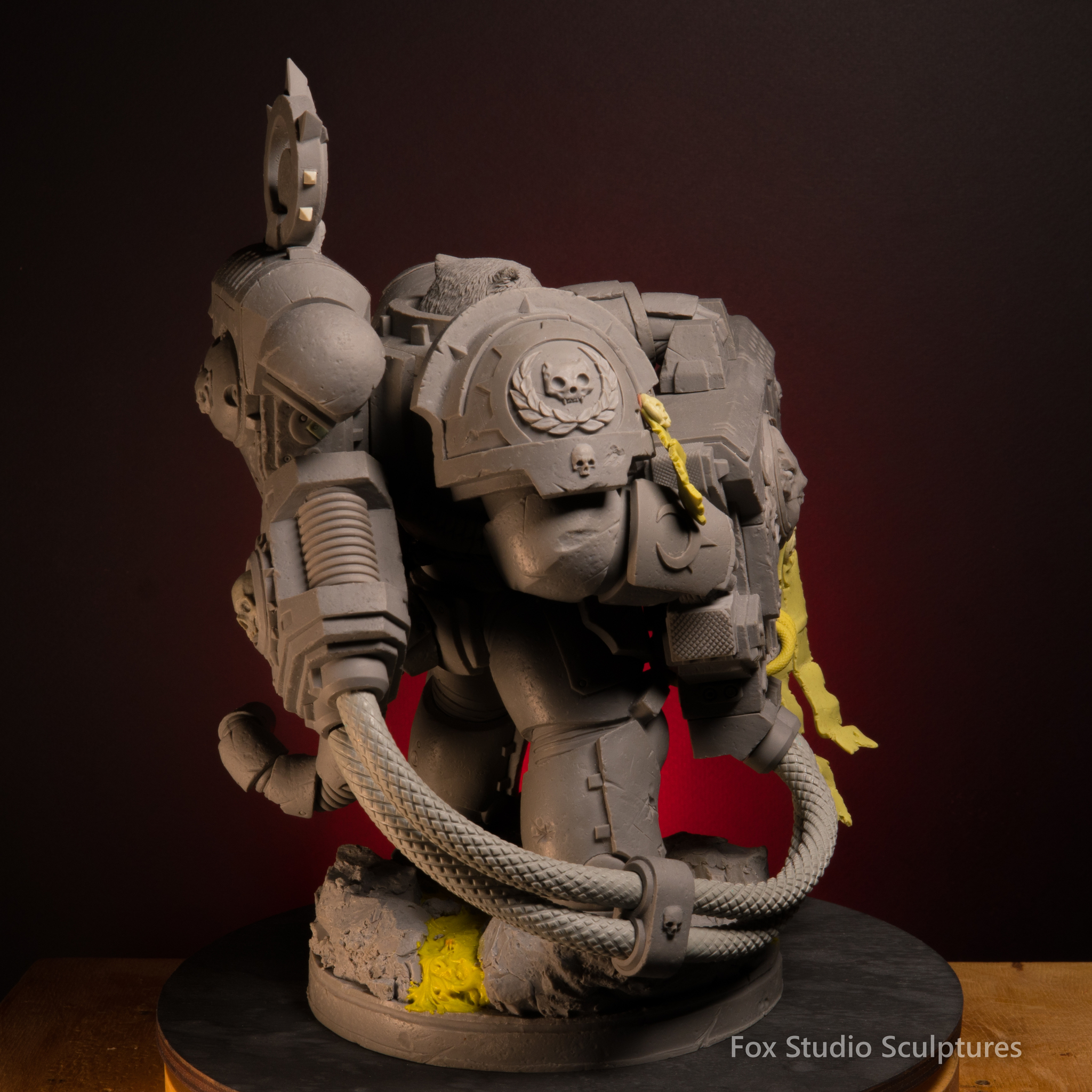 Warhammer SpaceCat brother Peach, super mega ultra melta - My, Warhammer, Warhammer 40k, Лепка, cat, Sculpture, Figurines, Kittens, Adeptus Astartes, Warhammer 30k, Longpost