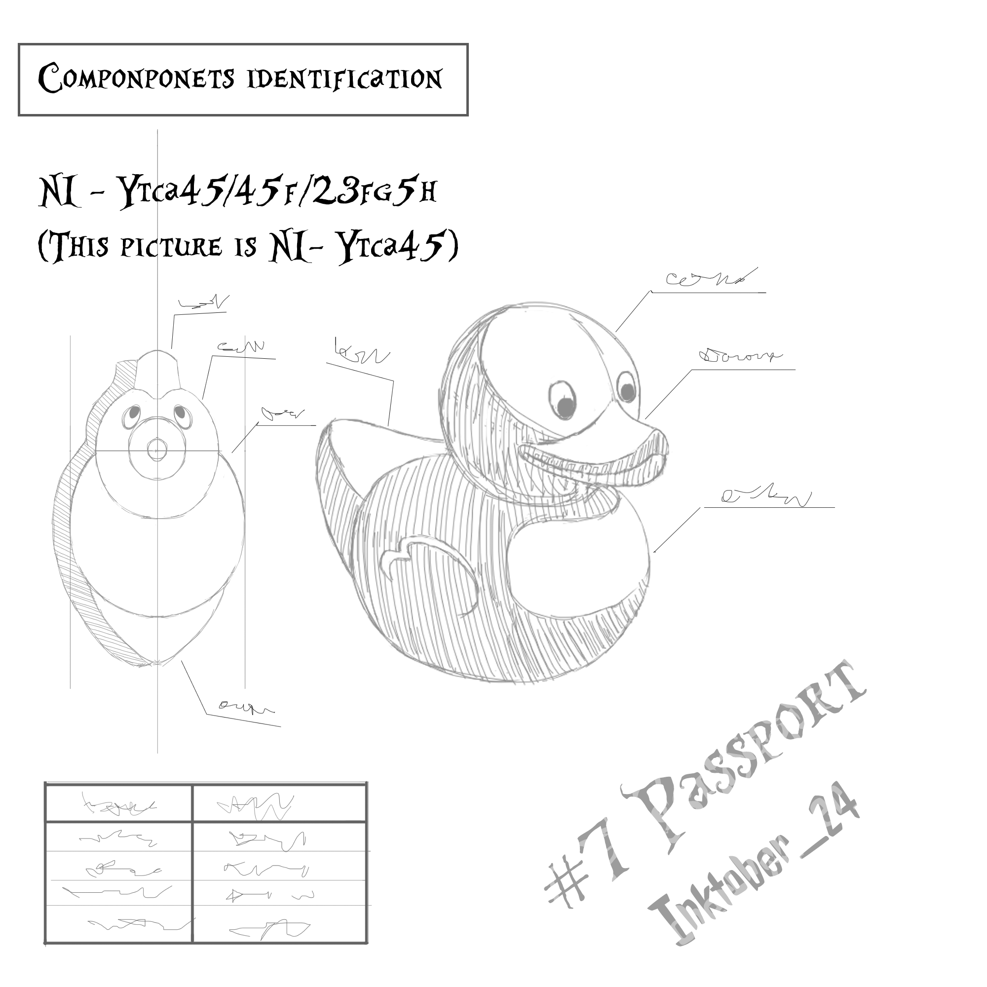 7/31 Passport/Паспорт  KettliNekly - Моё, Арт, Рисунок, Цифровой рисунок, Inktober, Скетч, Резиновая уточка, Утка, 2D, Юмор, Иллюстрации, Игрушки, Набросок