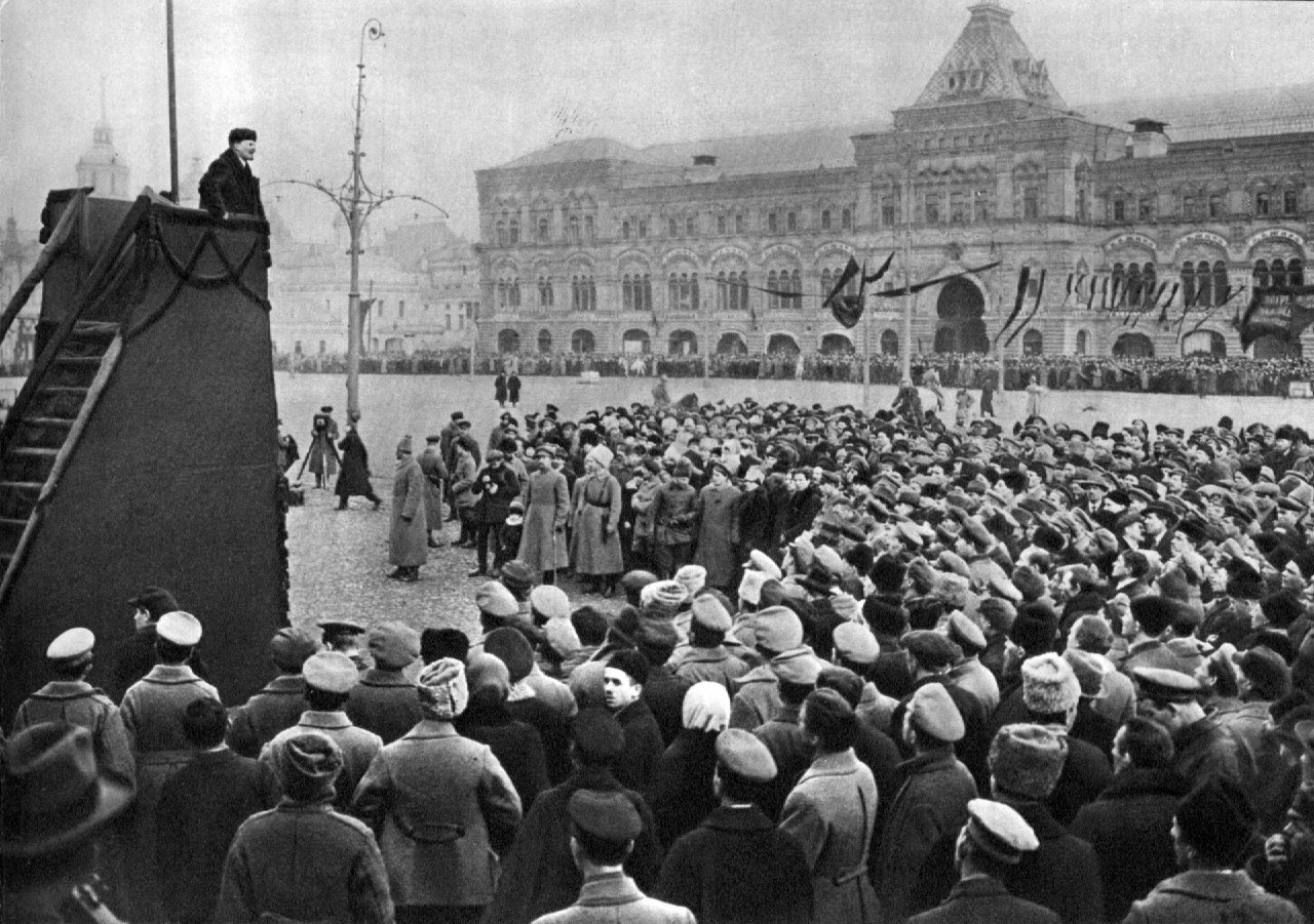 Москва, 7 ноября 1918 года - Фотография, Черно-белое фото, Россия, 1918, Ленин, Москва, Красная площадь