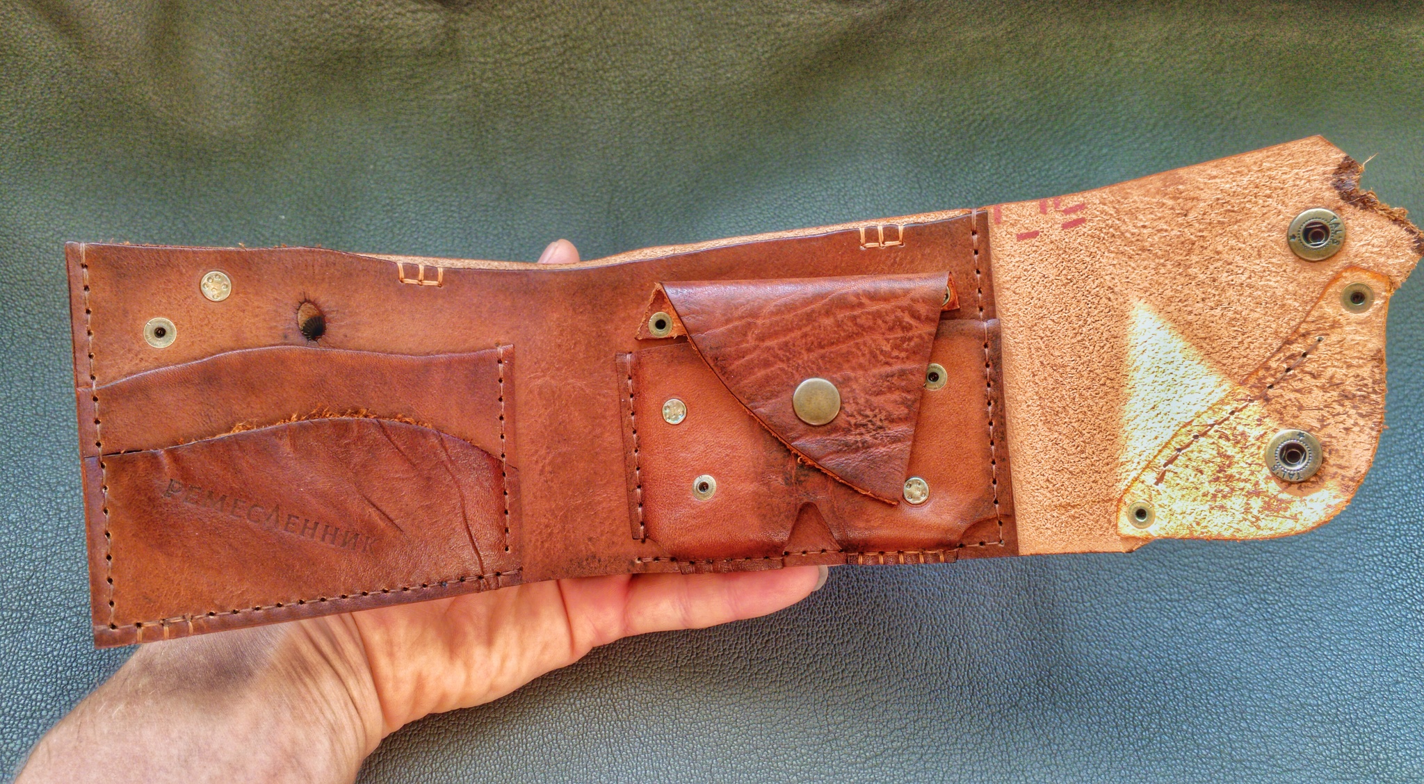 Men's wallet #76 - My, Handmade, Leather products, Natural leather, Hobby, Accessories, Sewing, Male, Wallet, Purse, Needlework, Leather, Needlework without process, Сумка, Работа мечты, Longpost