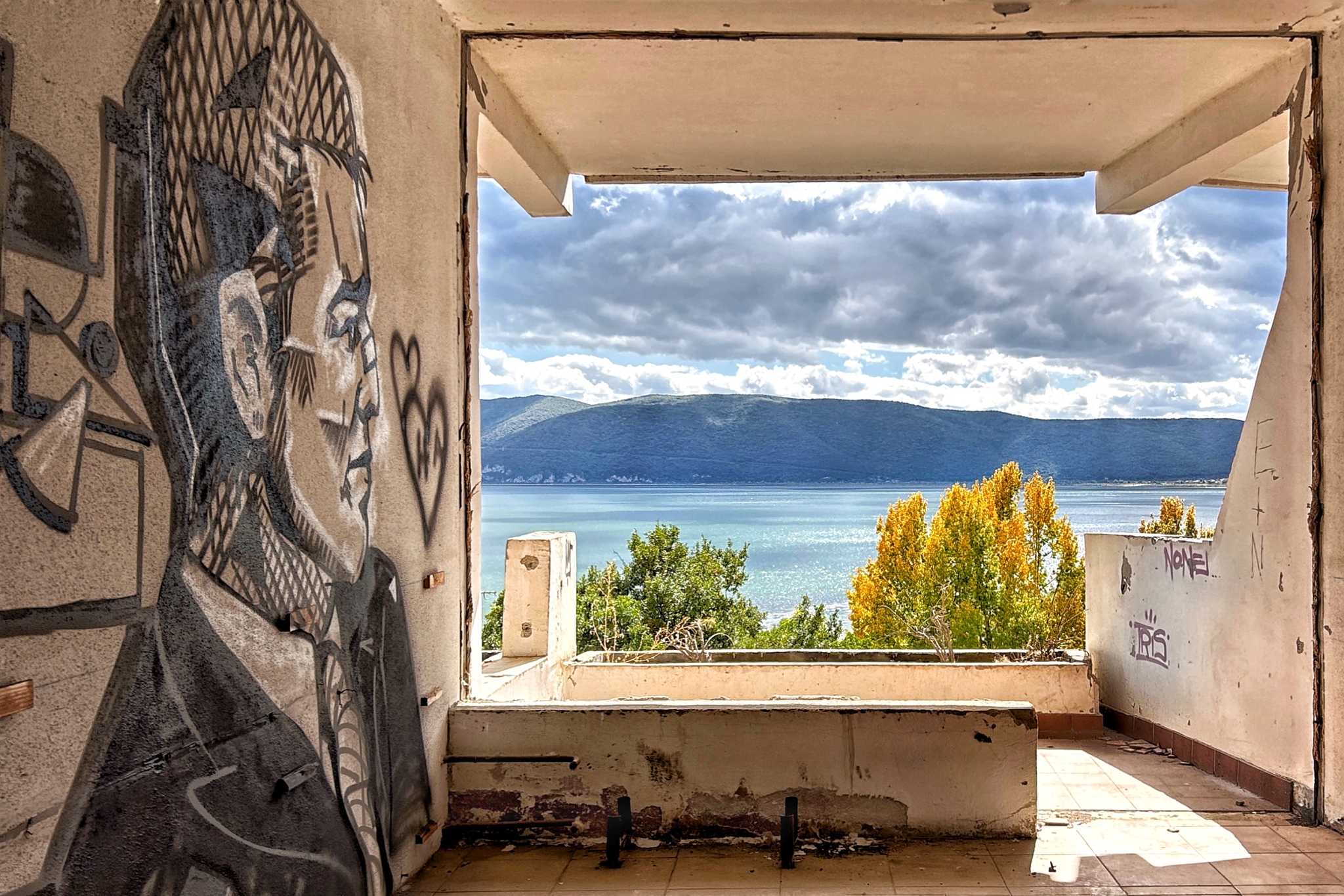 Room with a view - My, Abandoned, Hotel, Mobile photography, North Macedonia, View from the window