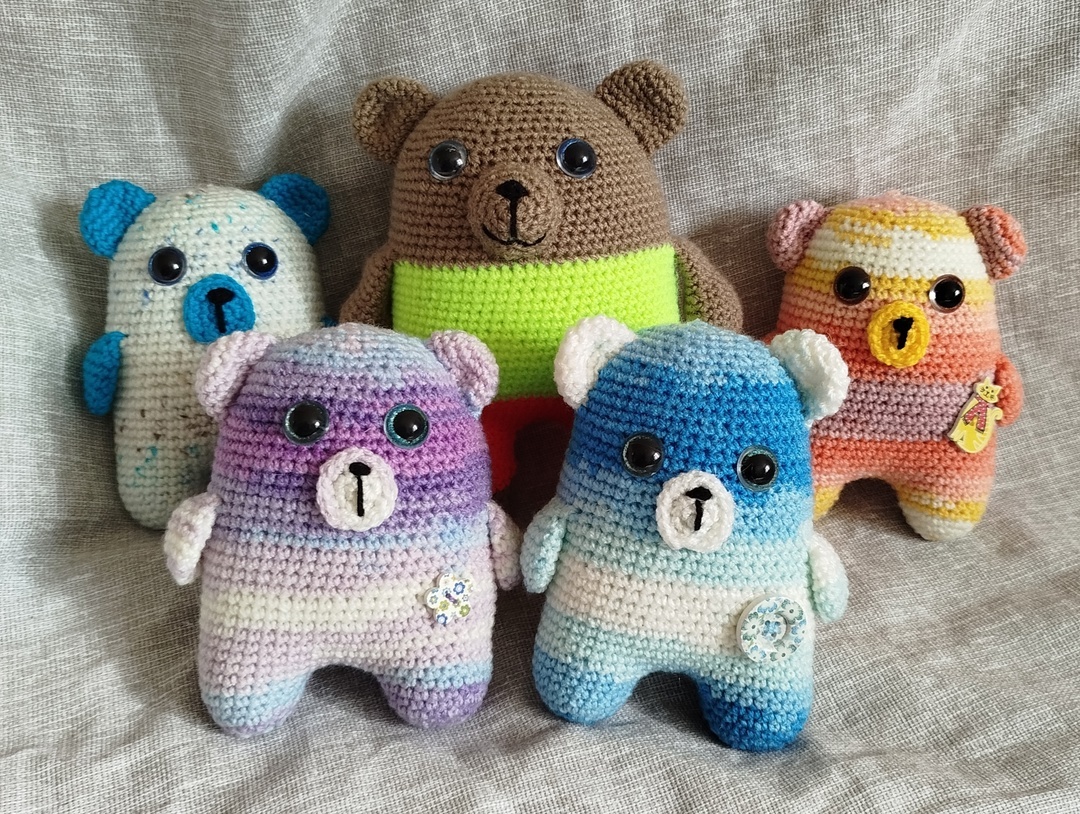 Teddy bear - plush - My, Knitted toys, Amigurumi, Soft toy, Toys, The Bears