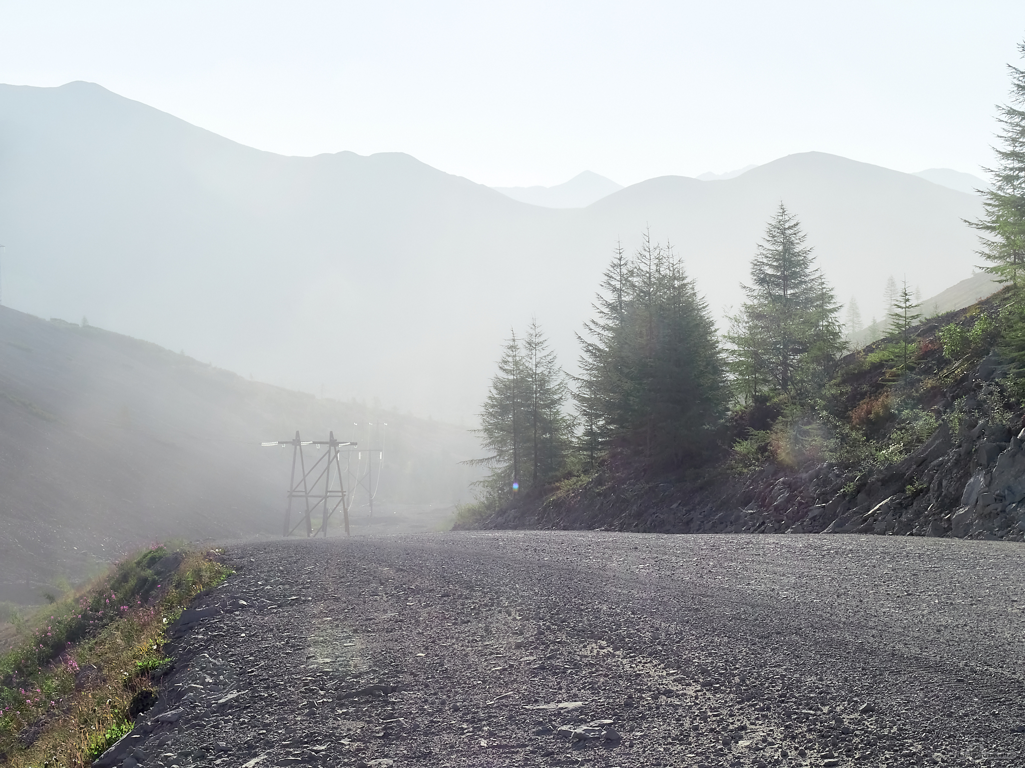 My beautiful Kolyma (summer) - My, Kolyma, Landscape, Summer, Longpost, River, Mountain river, Mountain road, Fog, Forest, Taiga, dawn, The sun