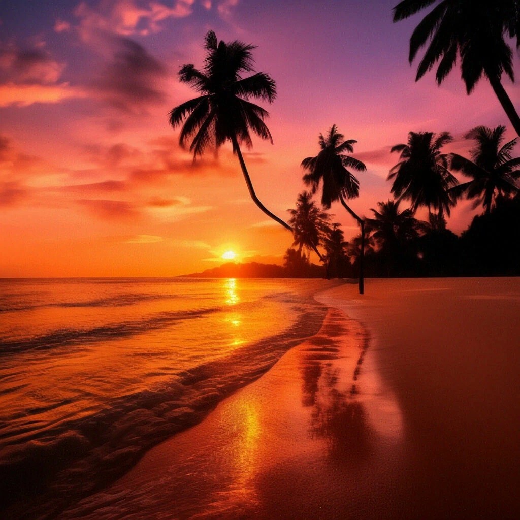 Beautiful sunset on the seashore - Sunset, The photo, beauty, Evening, Shore