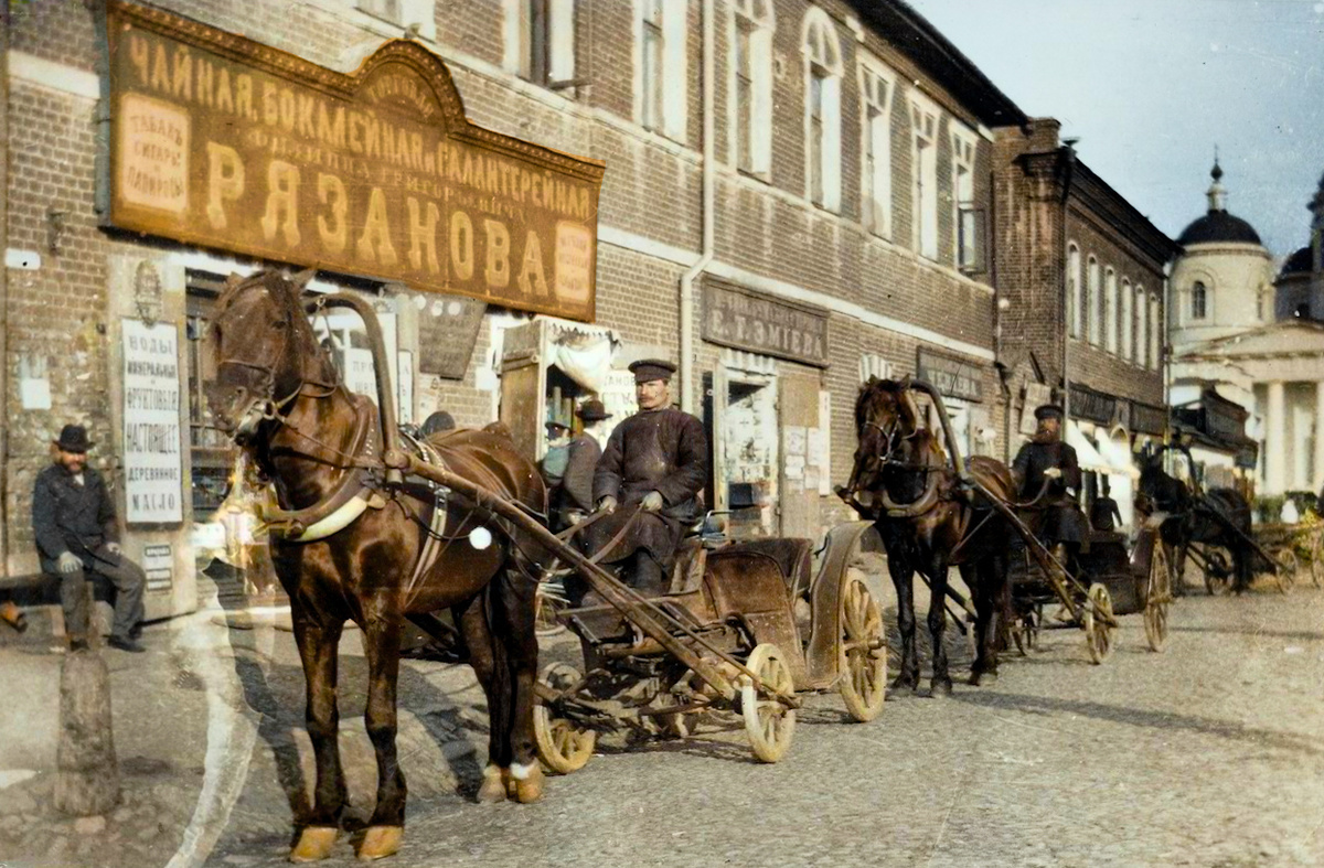 Amazing and interesting photographs of the Moscow region from the times of pre-revolutionary Russia. 20 colorized photographs. Part II - My, Historical photo, Old photo, History, Local history, Cities of Russia, Colorization, 19th century, 20th century, Moscow region, Российская империя, Zaraysk, Kolomna, Yegoryevsk, Odintsovo, Podolsk, Serpukhov, Longpost