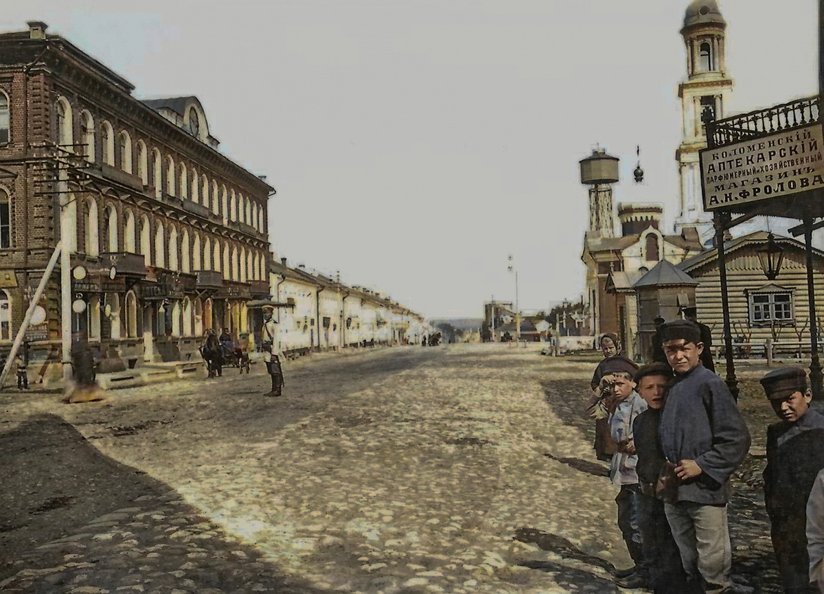 Amazing and interesting photographs of the Moscow region from the times of pre-revolutionary Russia. 20 colorized photographs. Part II - My, Historical photo, Old photo, History, Local history, Cities of Russia, Colorization, 19th century, 20th century, Moscow region, Российская империя, Zaraysk, Kolomna, Yegoryevsk, Odintsovo, Podolsk, Serpukhov, Longpost