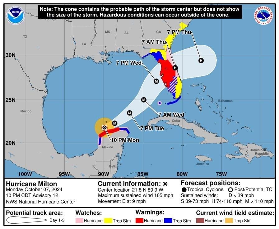 How the US Prepares for Hurricanes or Milton is Heading for Florida Right Now - My, Hurricane, Element, USA, Weather, Natural disasters, Florida, Flood, Longpost, Screenshot, The photo