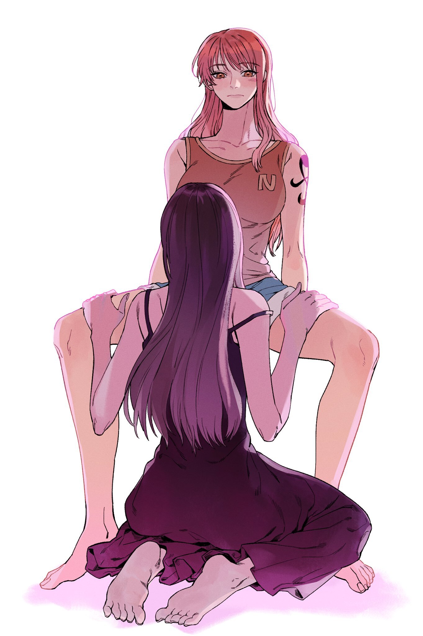 Nami & Nico - Anime art, Anime, Friend, Yuri, One piece, Nico robin, Nami, Twitter (link)