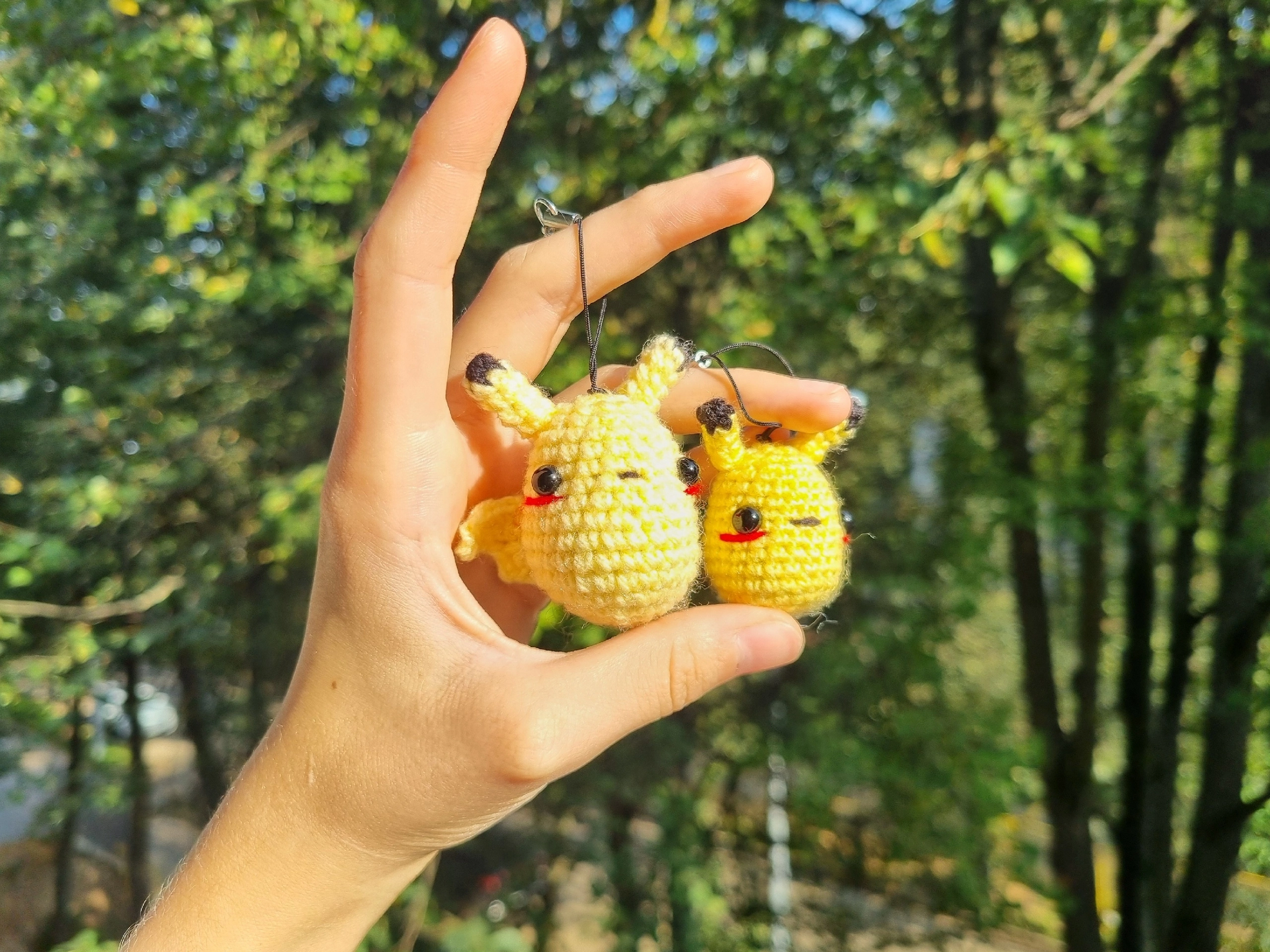 Micro Pikachu - My, Knitting, With your own hands, Needlework, Needlework without process, Needlework with process, Amigurumi, Pikachu, Crochet, Presents, Keychain, Longpost