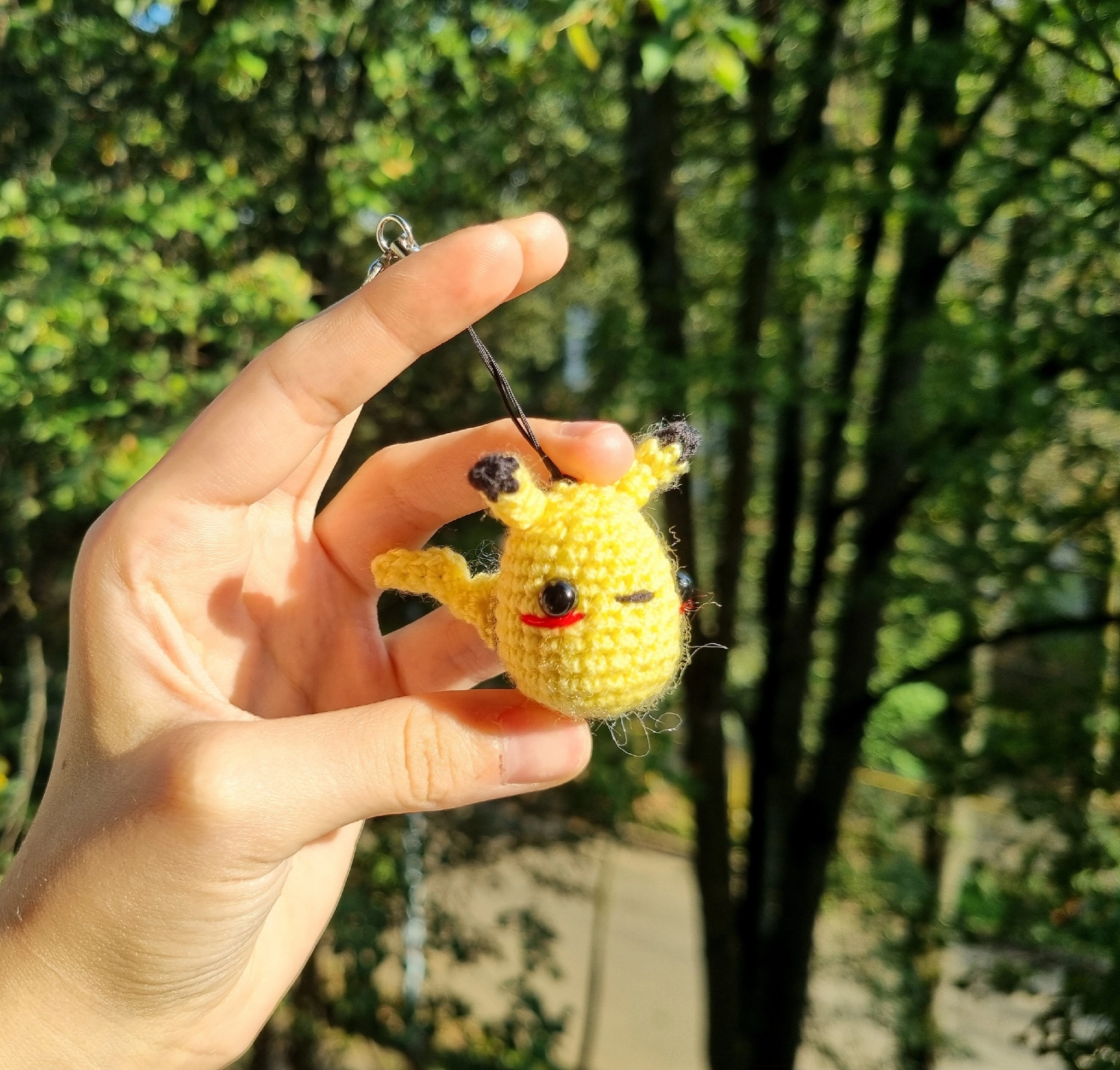 Micro Pikachu - My, Knitting, With your own hands, Needlework, Needlework without process, Needlework with process, Amigurumi, Pikachu, Crochet, Presents, Keychain, Longpost