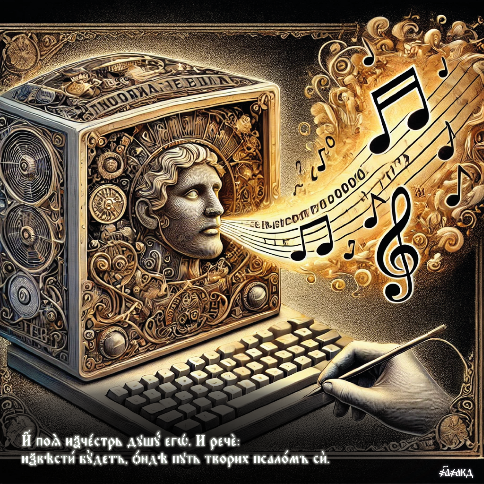 And the computer embraced its thinking and said: “I inform you that in this way I create my song - My, Church Slavonic language, Art