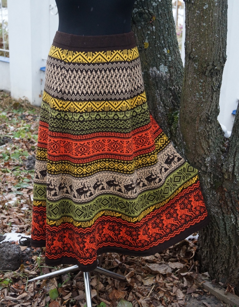 Skirt with deer - My, Needlework without process, Knitting, Order, Skirt