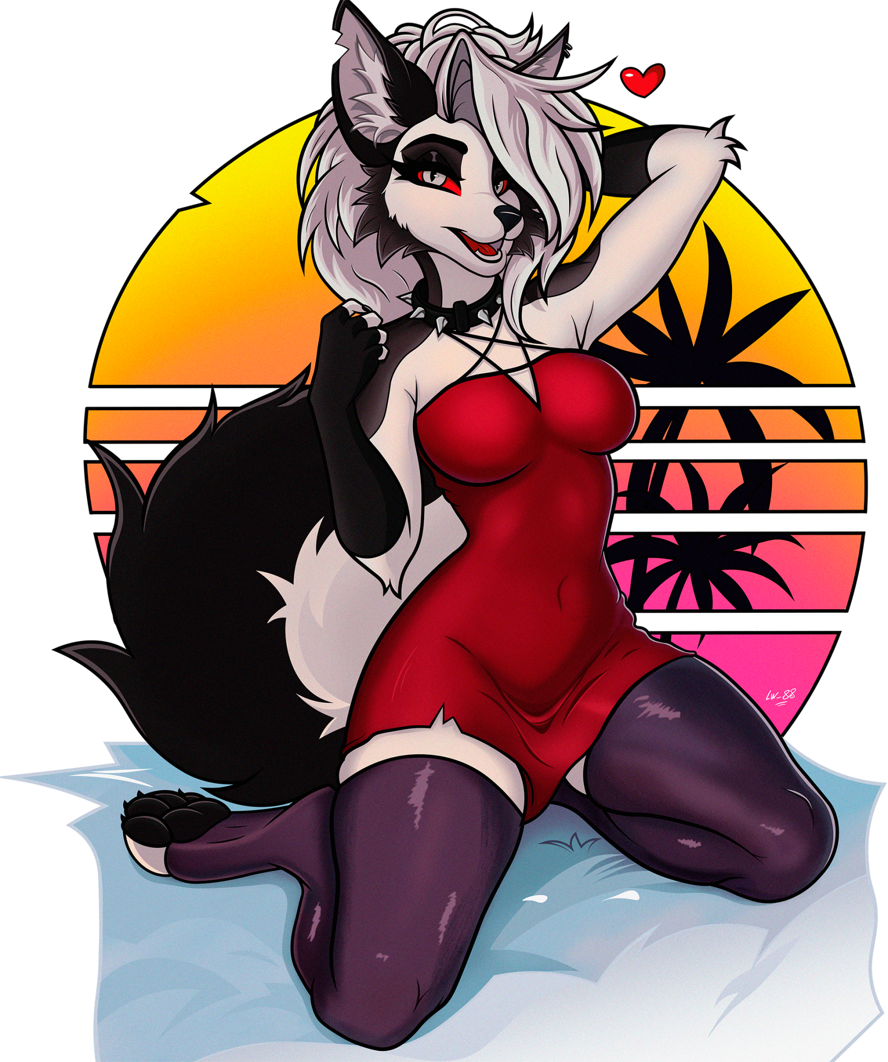 Loona - Furry, Anthro, Art, Furry edge, Furry canine, Lw_88, Helluva boss, Loona, Longpost