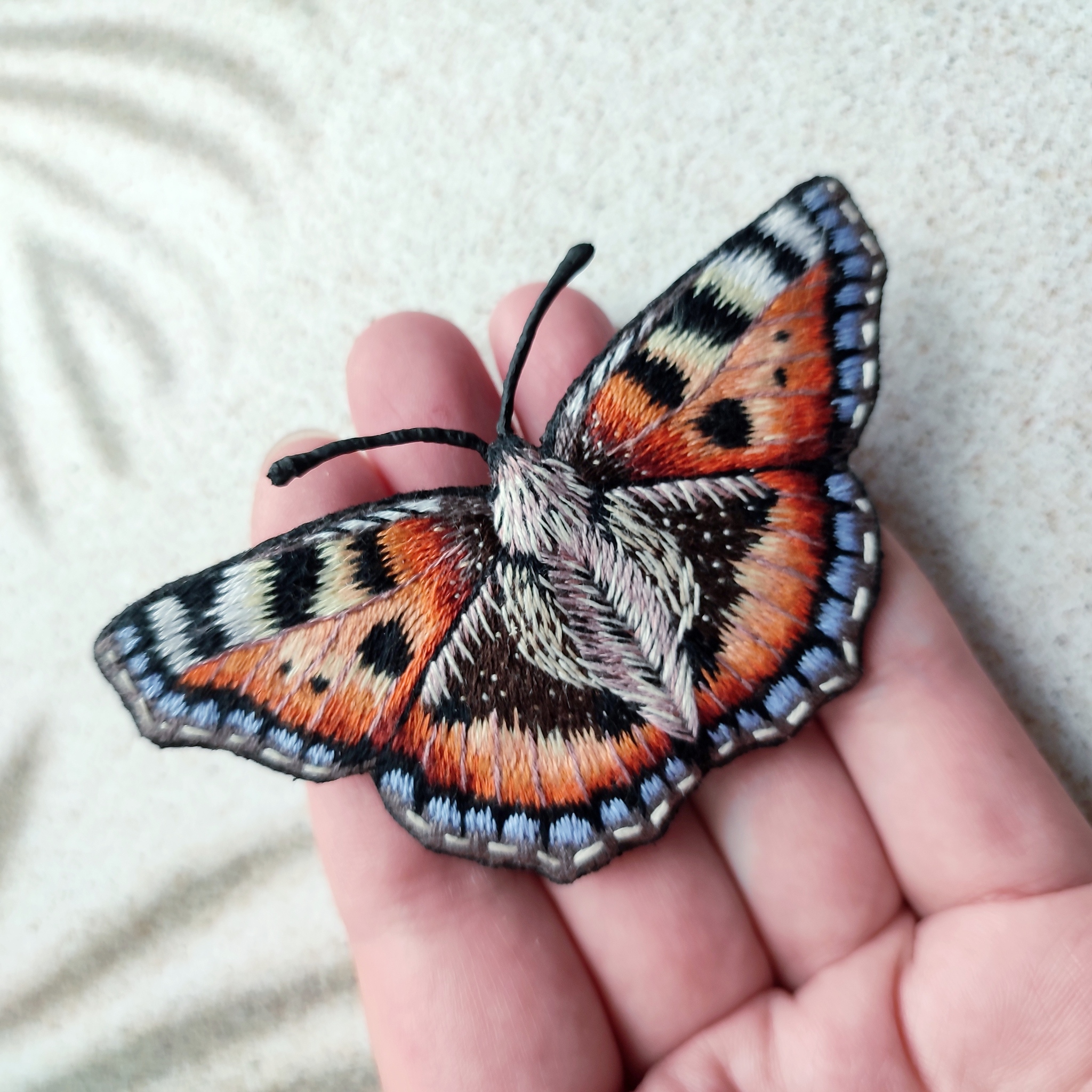 Butterflies - My, Needlework without process, Brooch, Butterfly, Handmade, Longpost