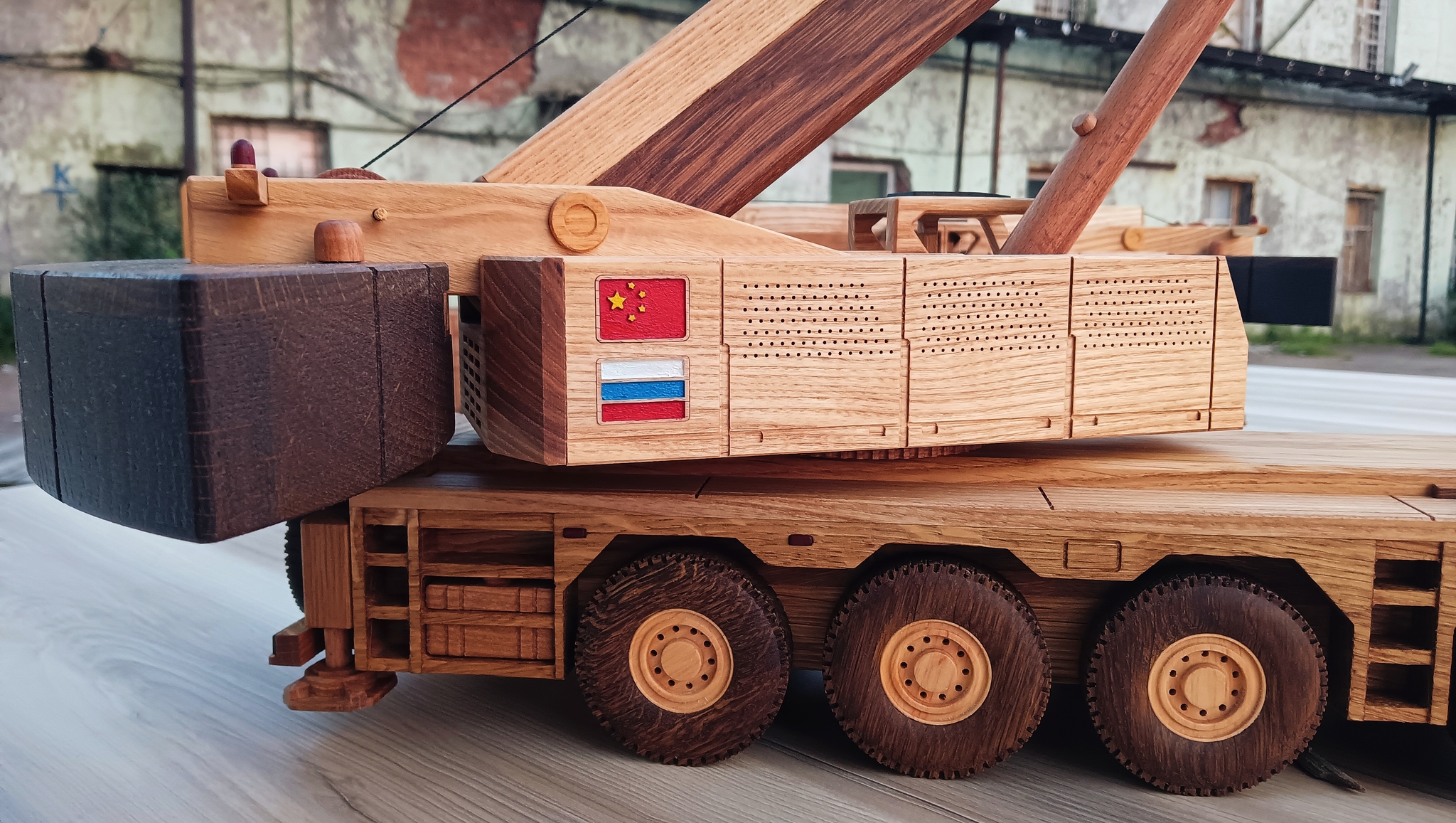 Zoomlion Wooden Truck Crane - My, Workshop, Wooden Toys, Wood products, Video, Longpost