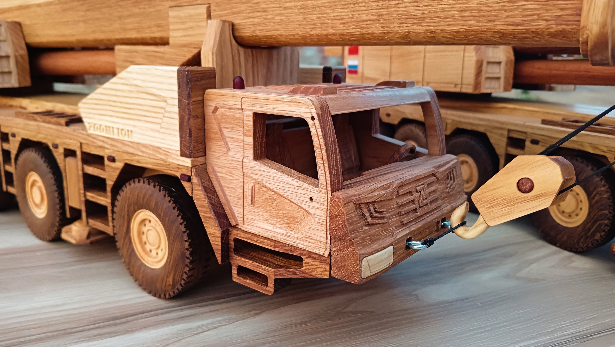 Zoomlion Wooden Truck Crane - My, Workshop, Wooden Toys, Wood products, Video, Longpost