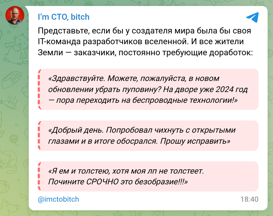 Technical support of the Universe - My, I`m CTO bitch, Humor, Screenshot, Support service, The moral support, A complaint, Book of complaints, Ugliness, Mess, IT, IT humor, Indignation