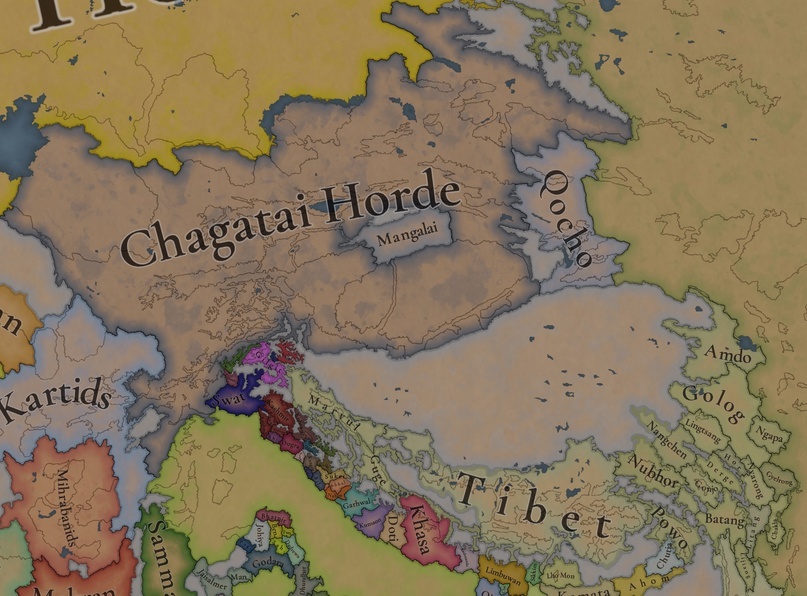 Project Caesar Dev Diary - Tinto Maps #21 - Chagatai and Tibet - Computer games, Paradox Interactive, Translation, Стратегия, Longpost, Text, Development Diary