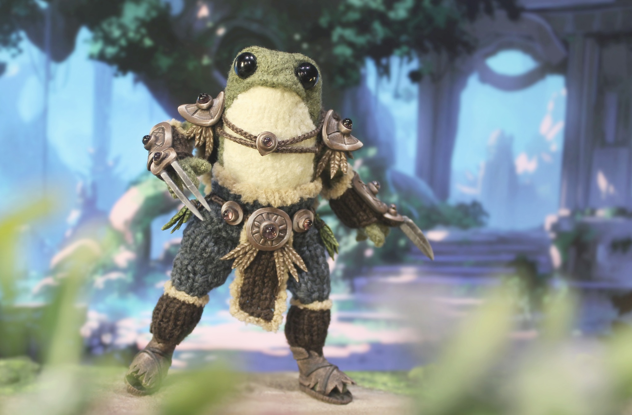 Frog guarding the thicket - My, Creation, Wednesday, It Is Wednesday My Dudes, Frogs