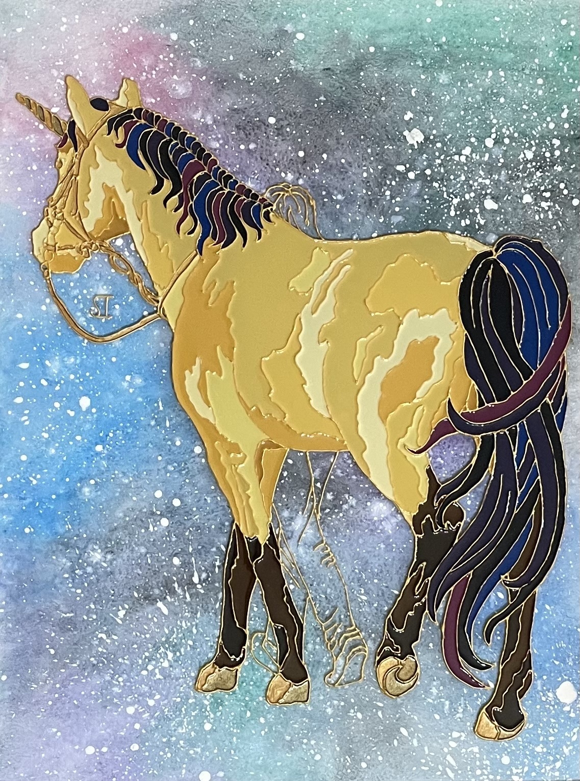 The radiance of eternity - My, Fantasy, Fantasy, Painting, Graphics, Mythology, Unicorn, Universe, God, Fantasy, Legend, Тайны, Galaxy, Drawing, Magic, Horses, The sun, Modern Art, Planet, Stars, Esoterics